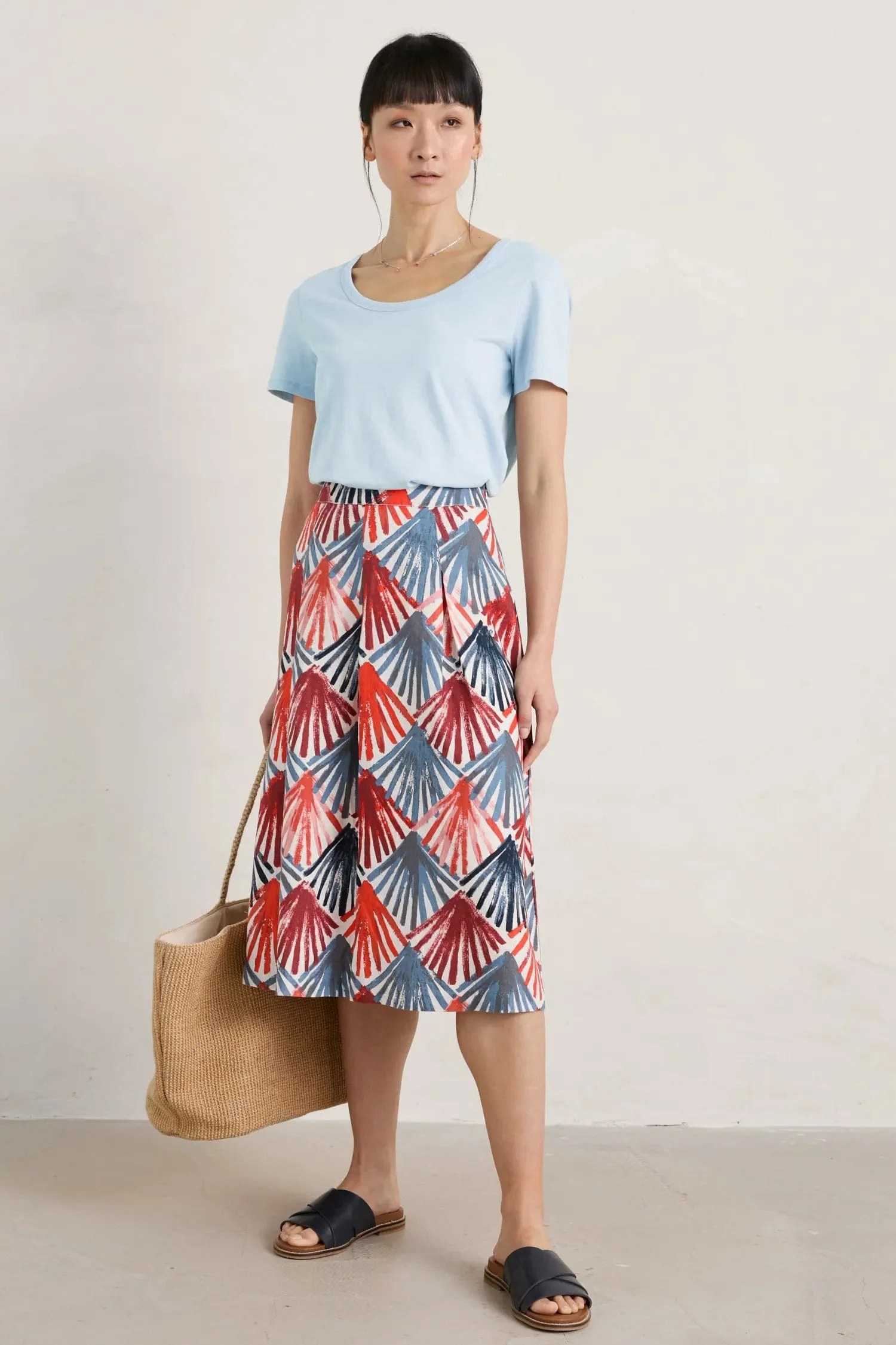 Fairy Folk Linen Skirt - Scallop Fans Chalk - Image 4