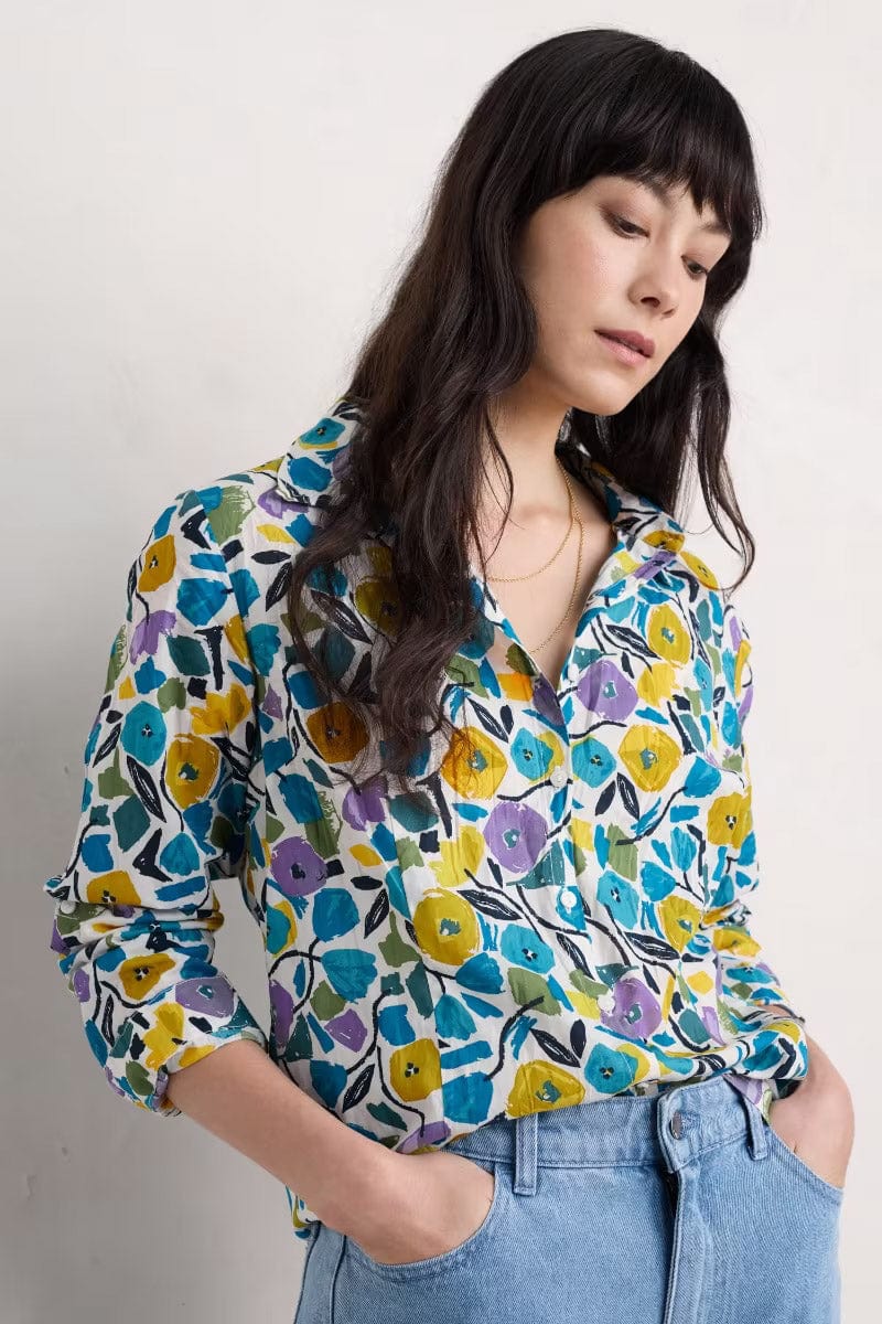 Larissa Organic Cotton Shirt - Zennor Blooms Chalk - Image 2