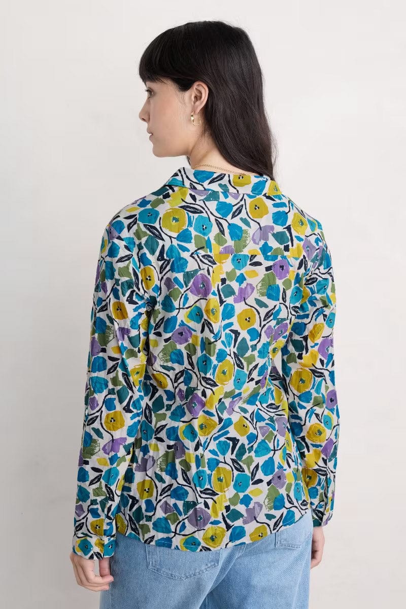 Larissa Organic Cotton Shirt - Zennor Blooms Chalk - Image 3