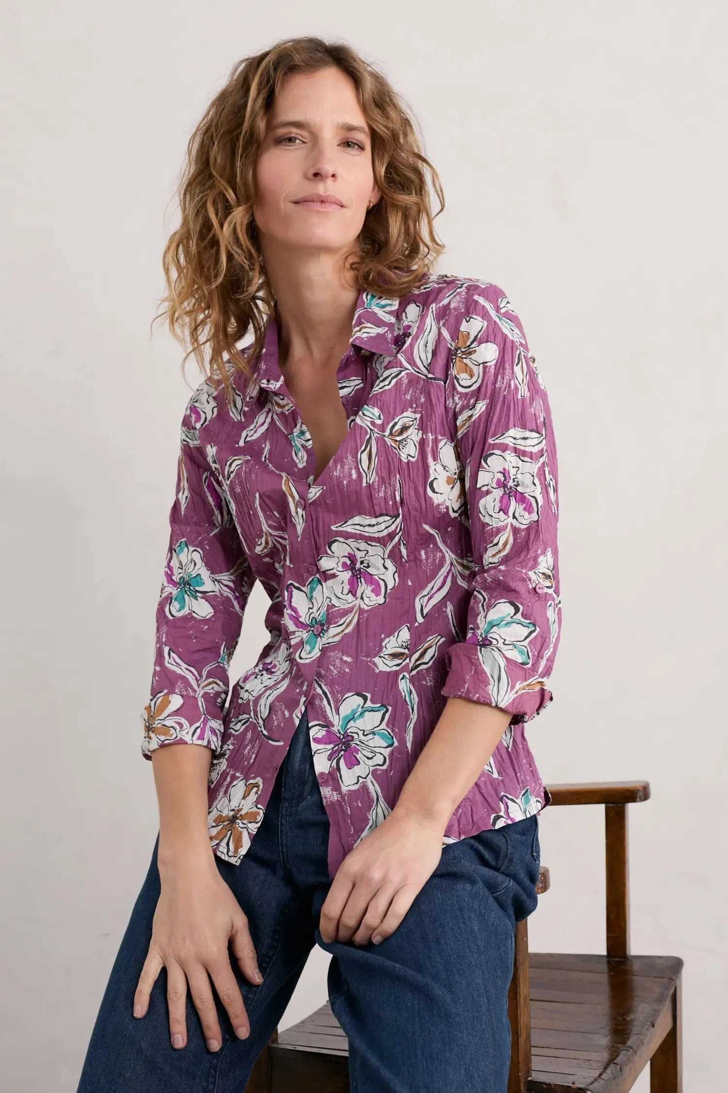 Larissa Shirt - Linework Floral Heather - Image 2