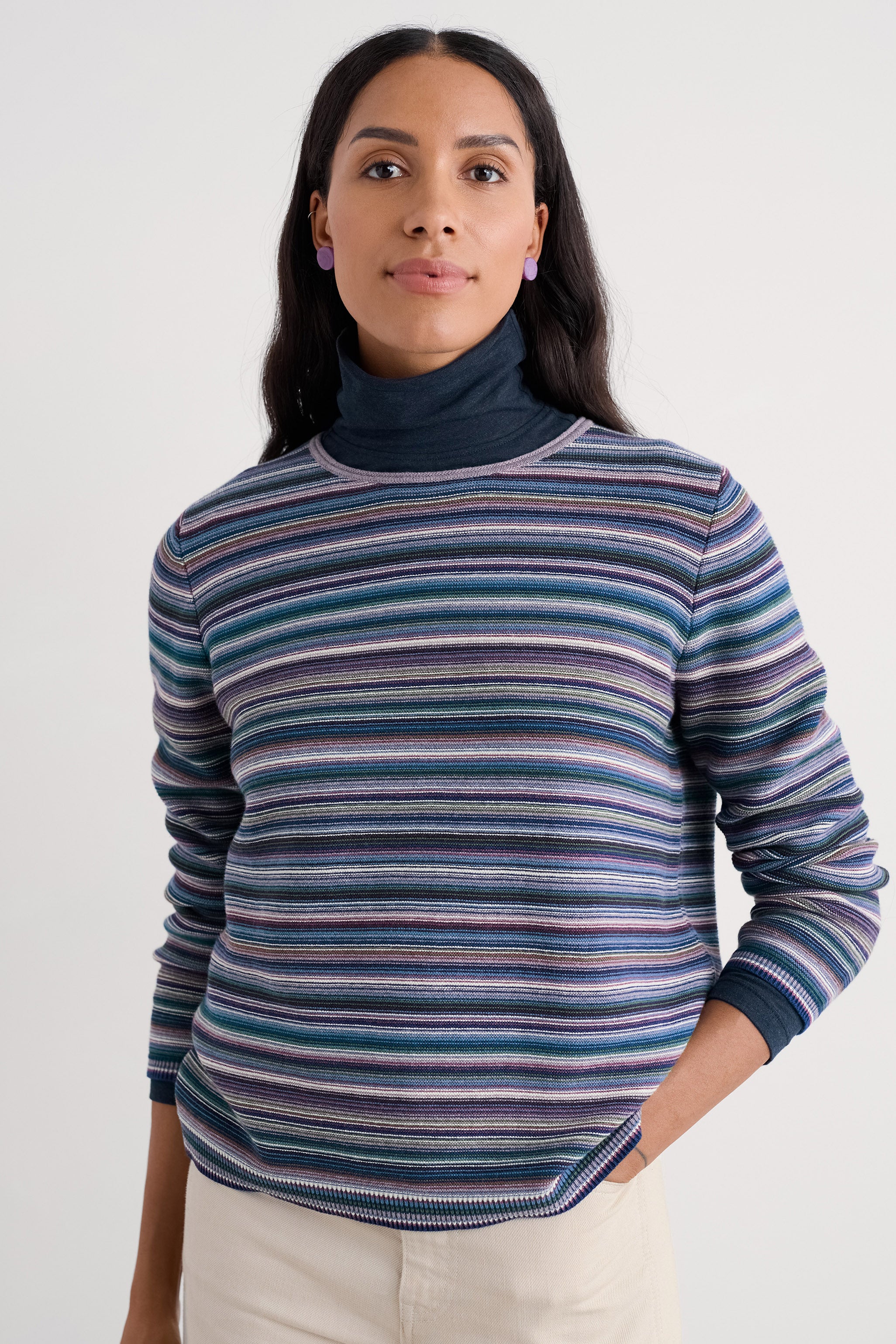 Makers Jumper - Ripple Marks Grape Thistle Mix - Image 2