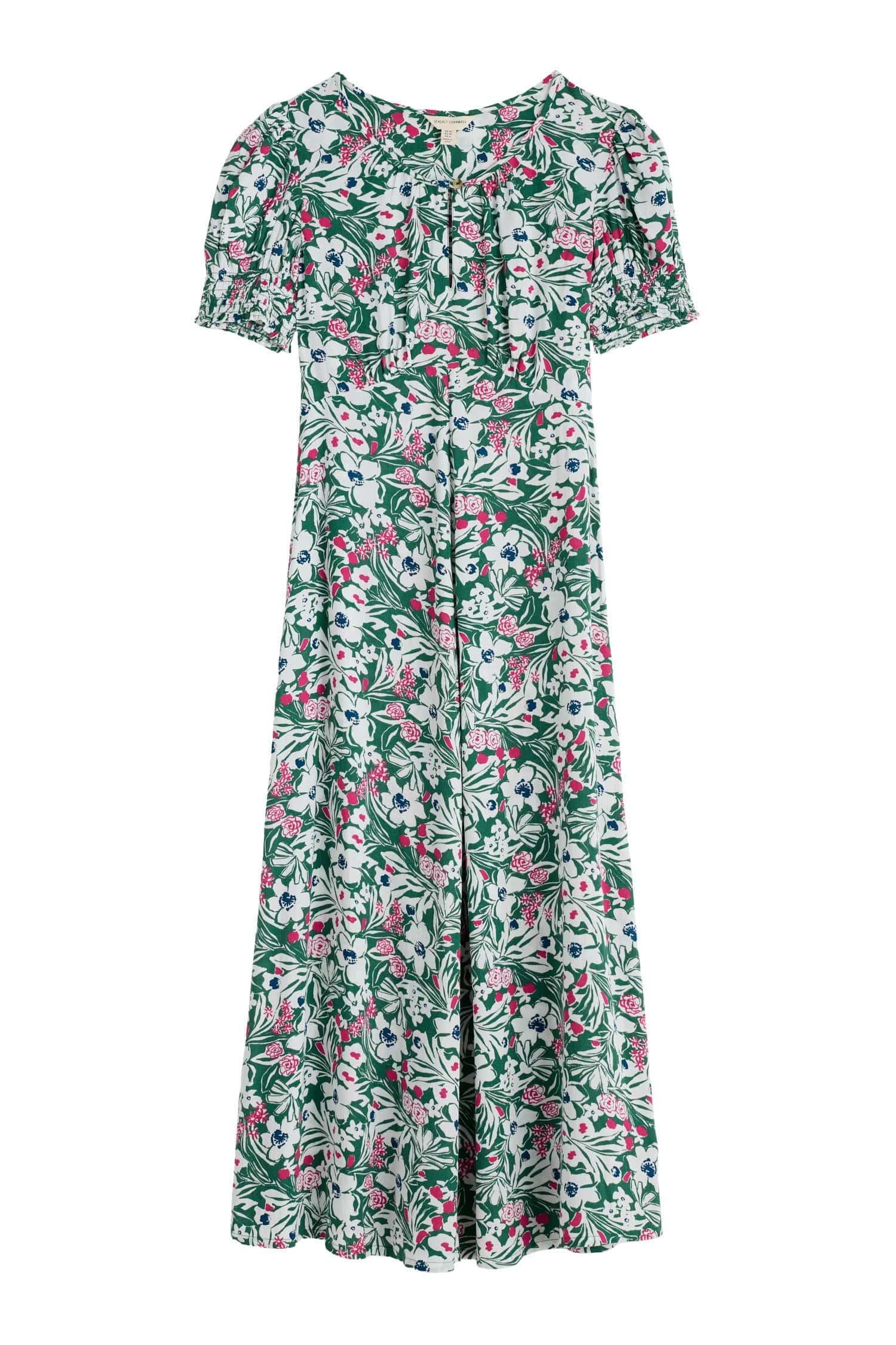 Marsh Violet Short Sleeve Dress - Garden Flowers Dark Forage
