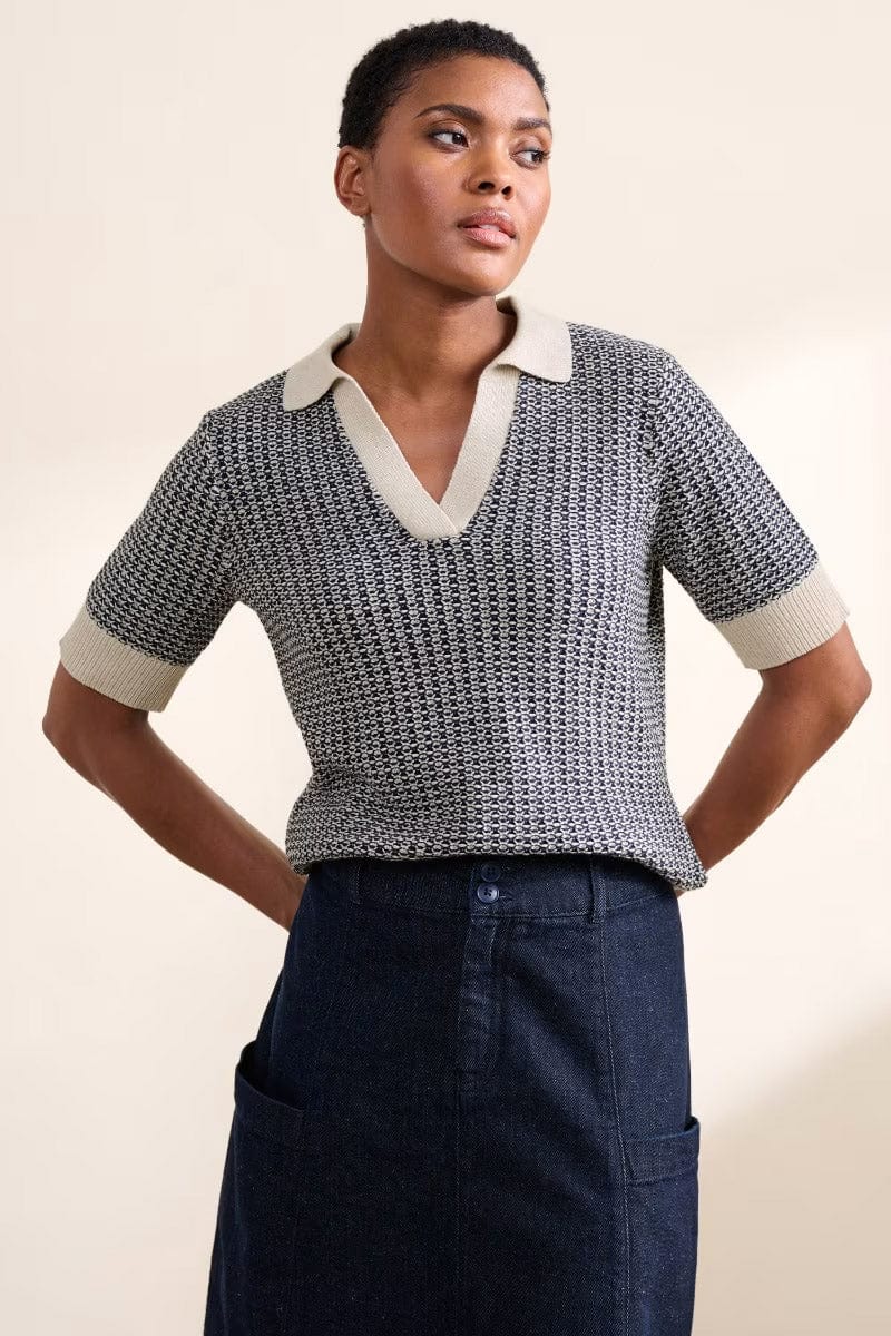 Reed Bunting Knitted Top - Downwind Chalk Maritime - Image 2
