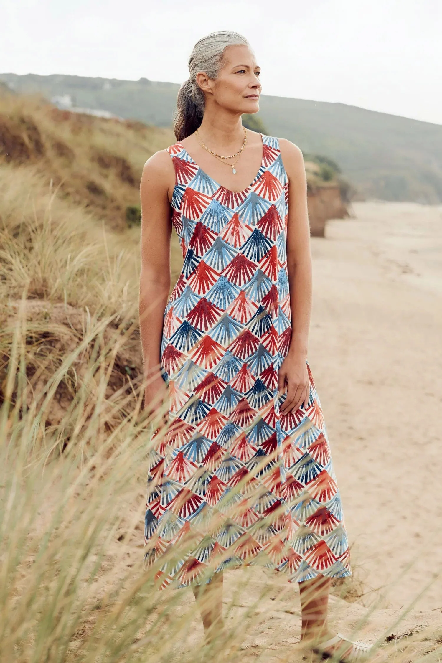 Rosa Dress - Scallop Fans Chalk - Image 3