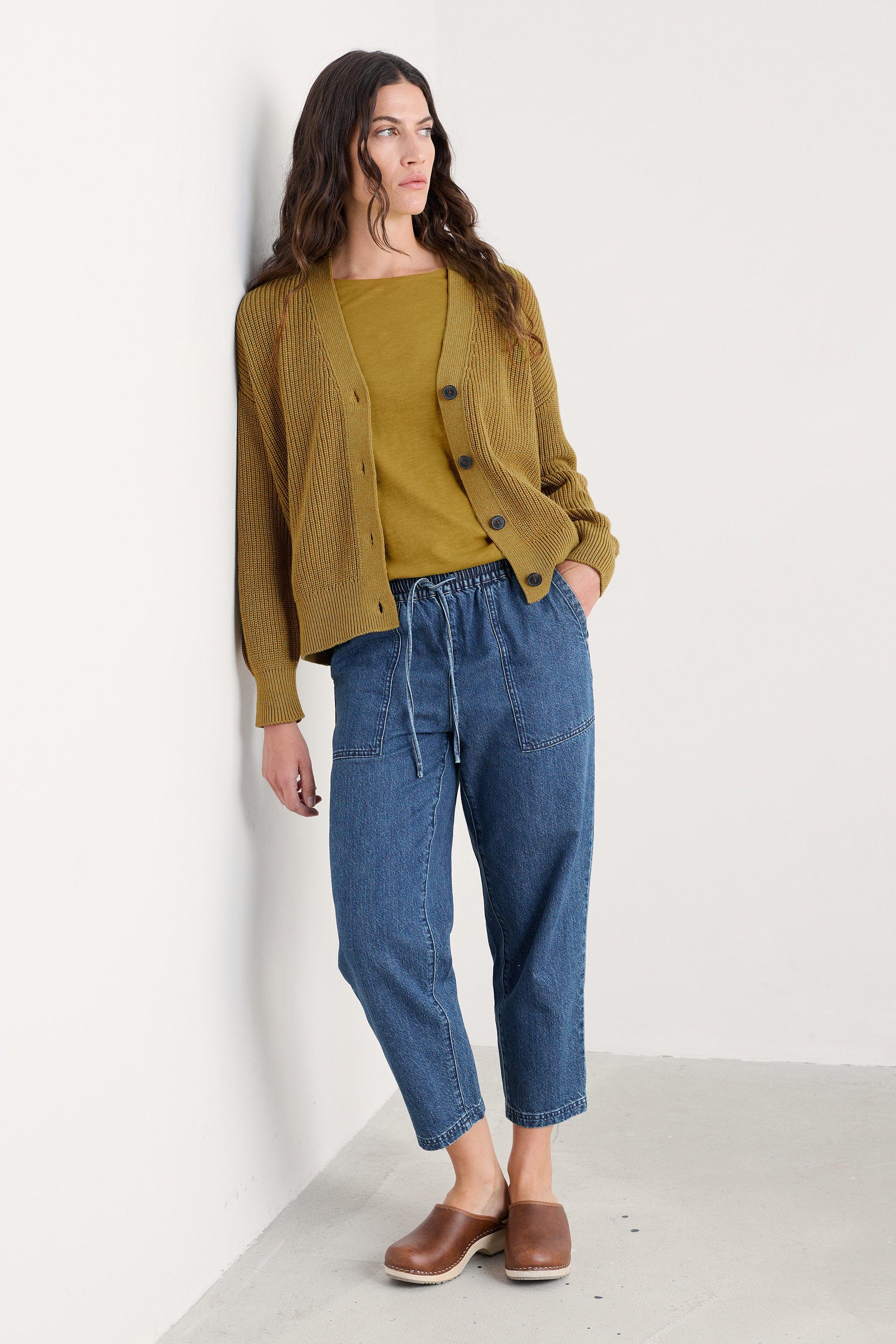 Sholl Denim-Linen Trousers - Mid Wash - Image 2