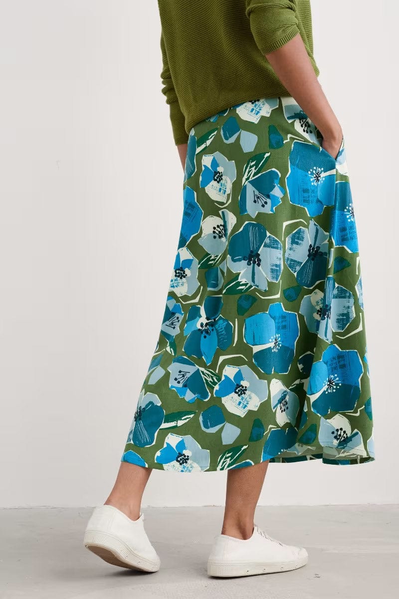 Swallow Hill A-Line Skirt - Paper Hellebores Forest Green - Image 3