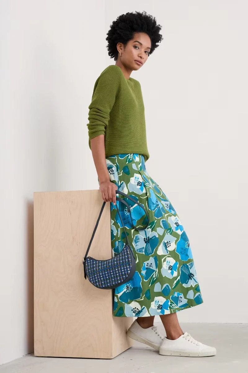Swallow Hill A-Line Skirt - Paper Hellebores Forest Green - Image 4