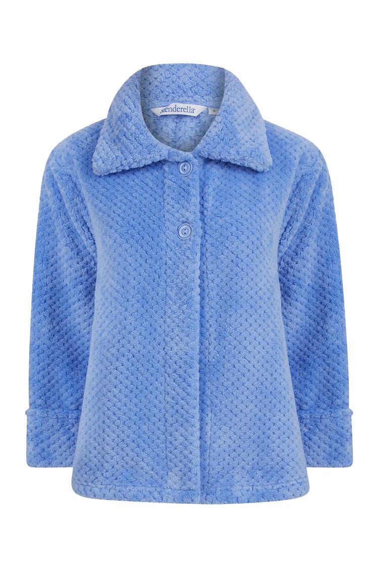 Waffle Fleece Bed Jacket - Blue