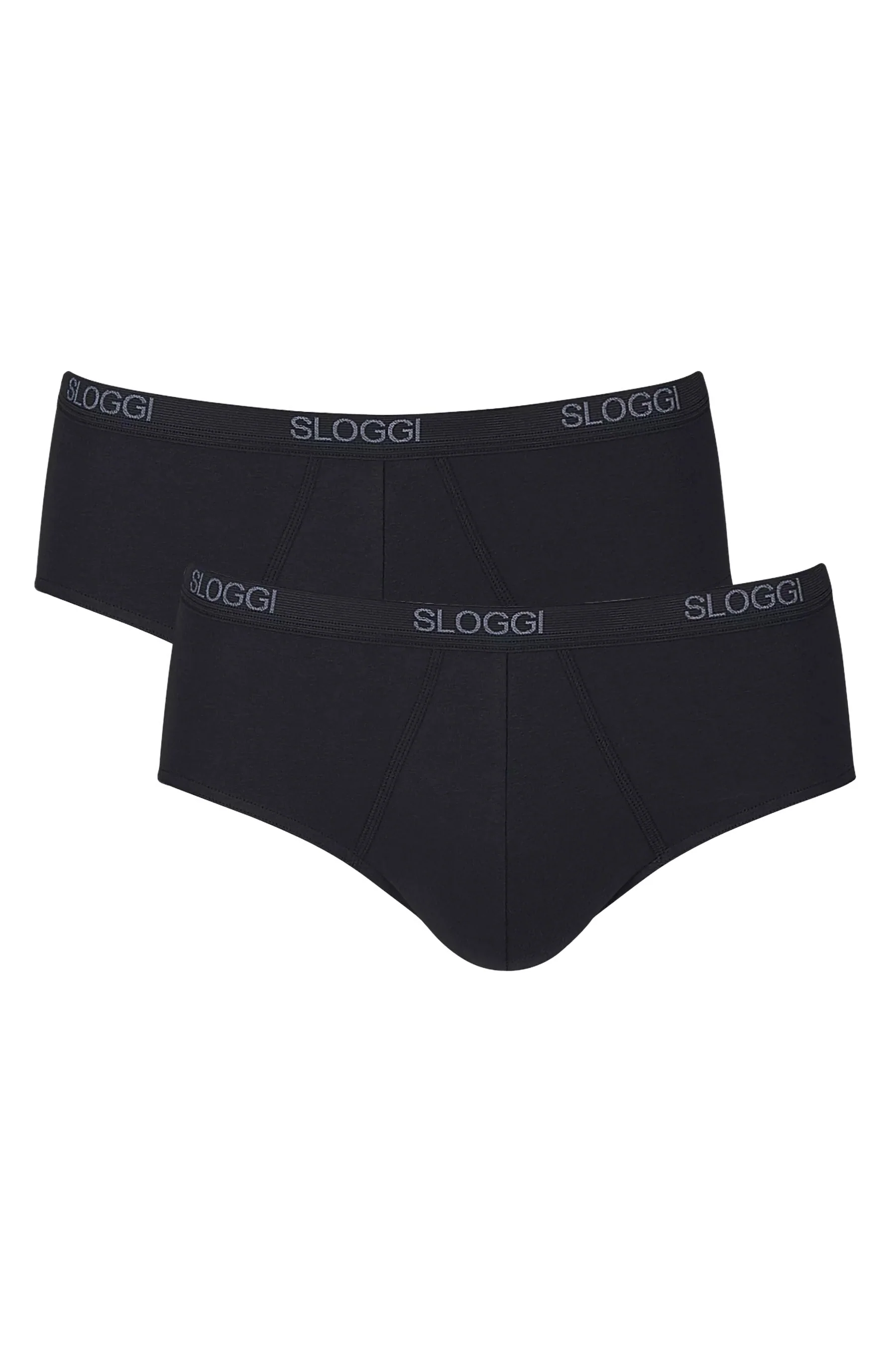 Mens Basic Midi Briefs - 2 Pack - Black