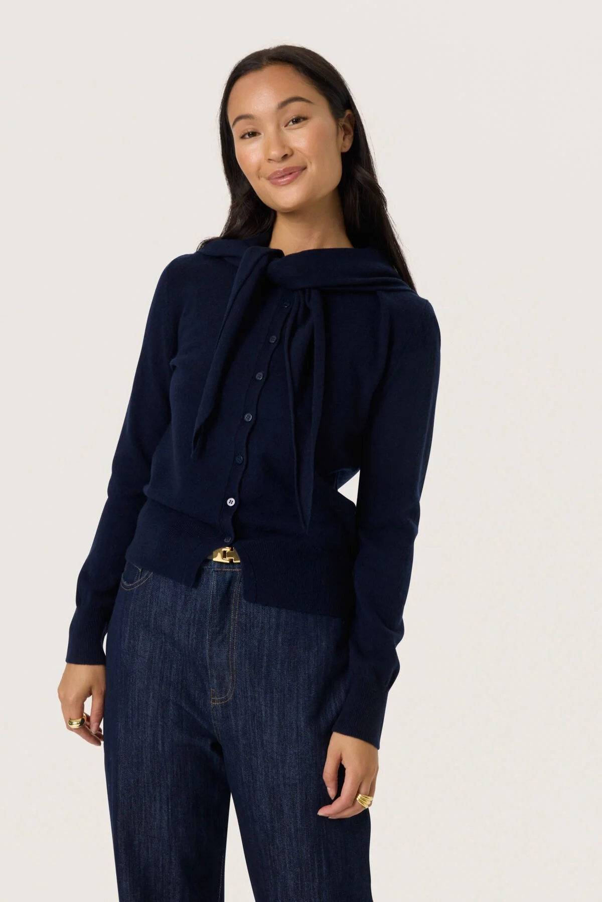 Molina Wool Scarf Cardigan - Night Sky