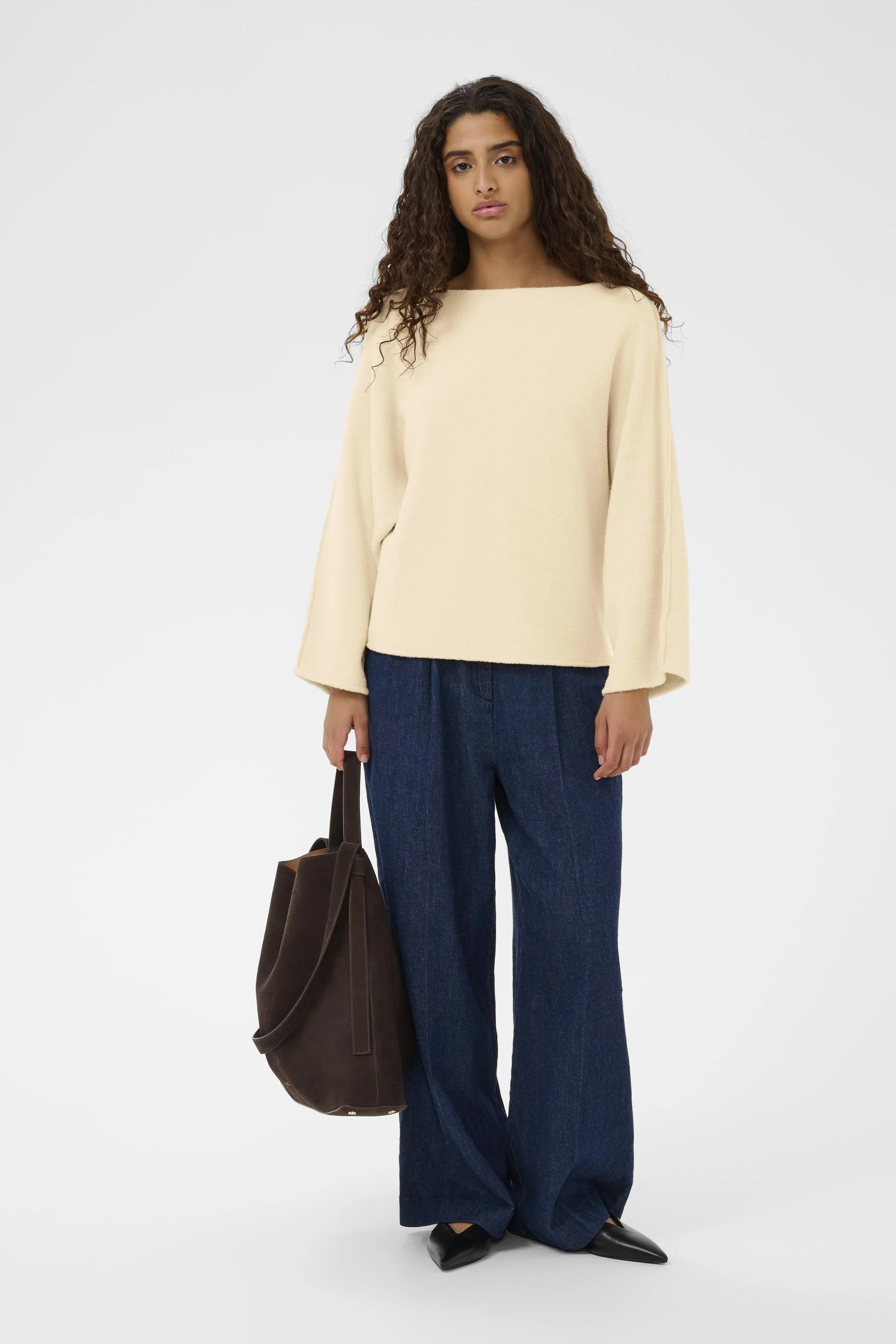 Nerea Slash Neck Jumper - Turtledove - Image 3