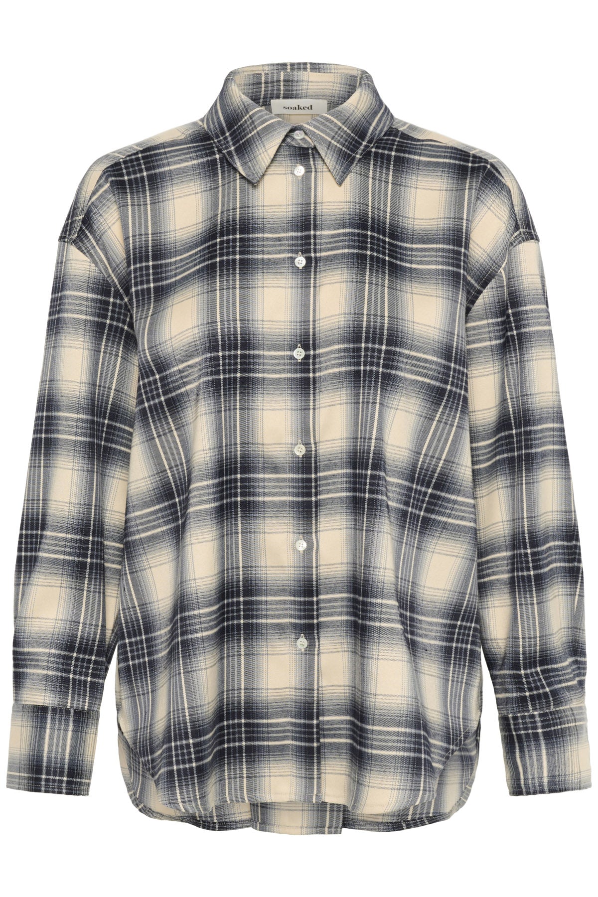 Pamala Check Tie Detail Back Shirt - Navy Checks