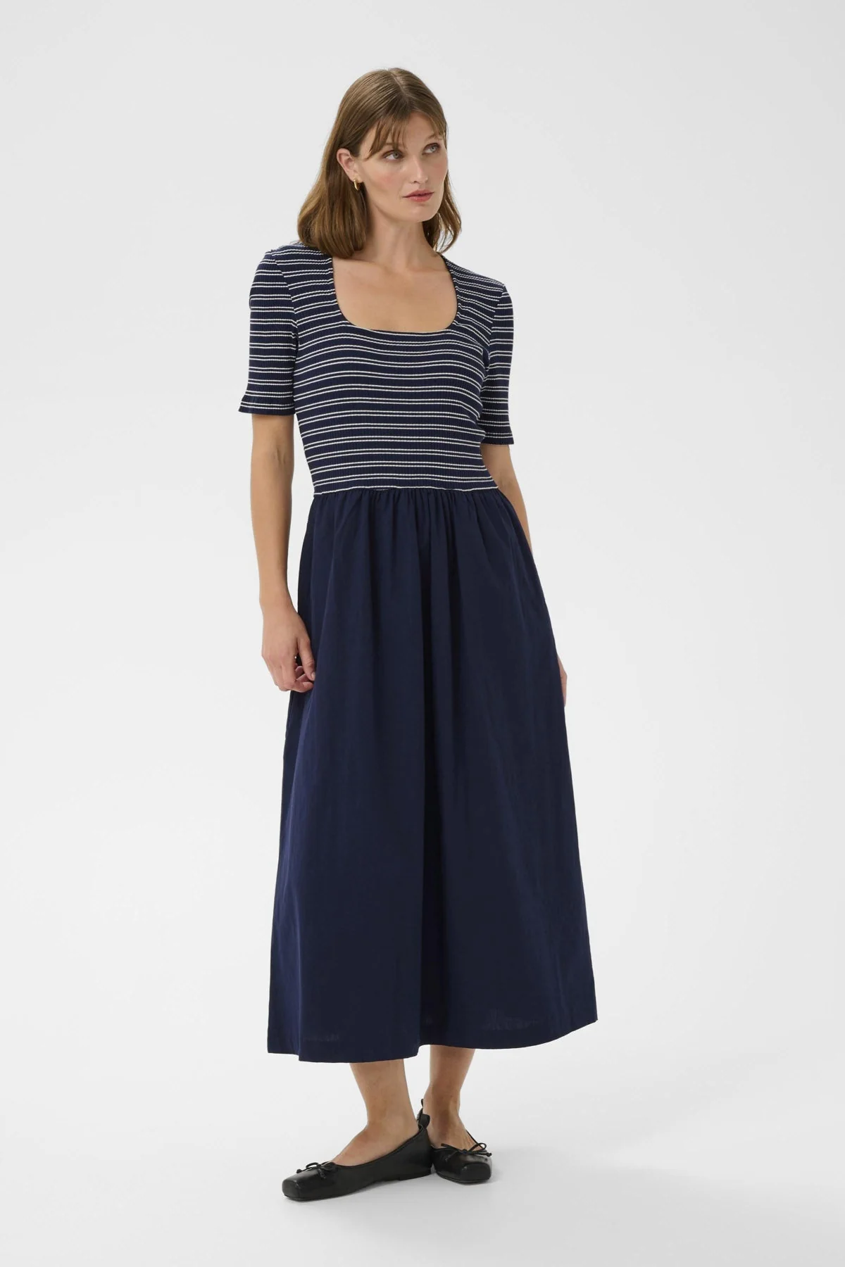 Simone Striped Midi Dress - India Ink - Image 4