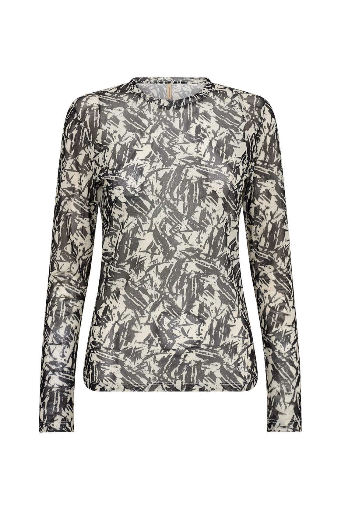 Alda Mesh Long Sleeve Top - Black Combi