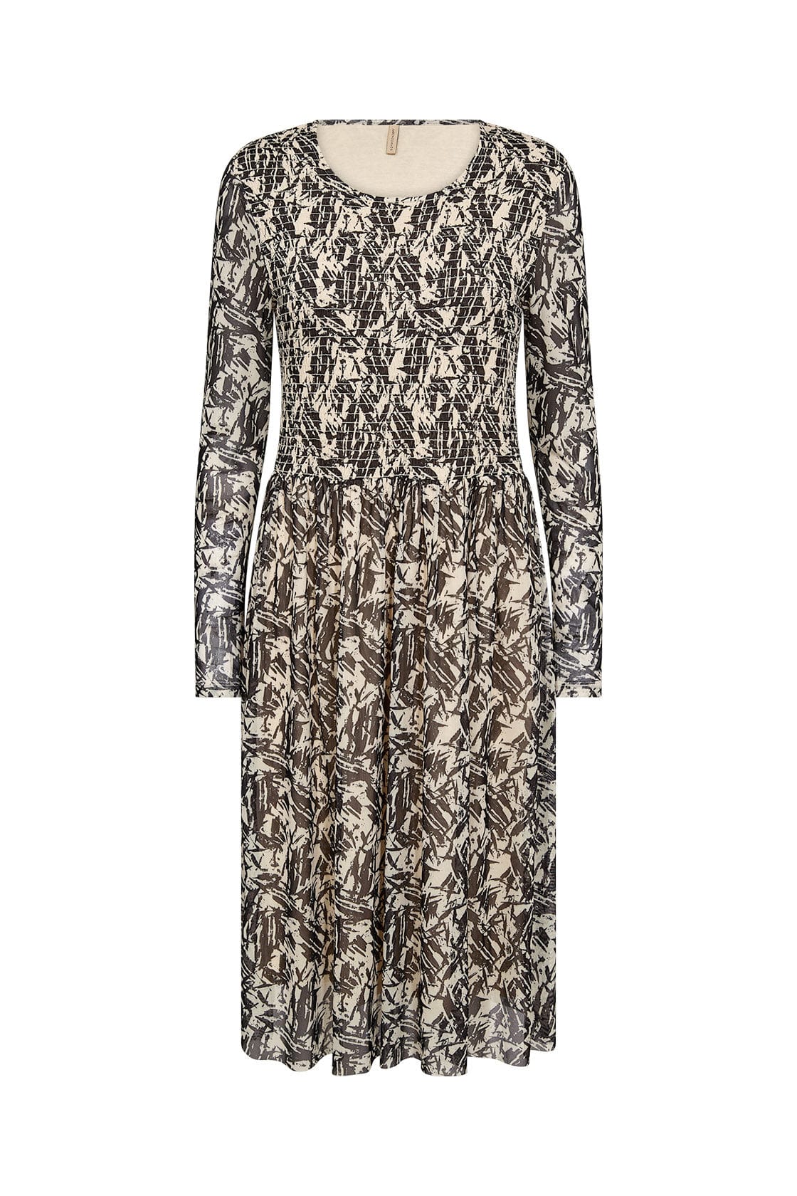 Alda Mesh Printed Dress - Black Combi