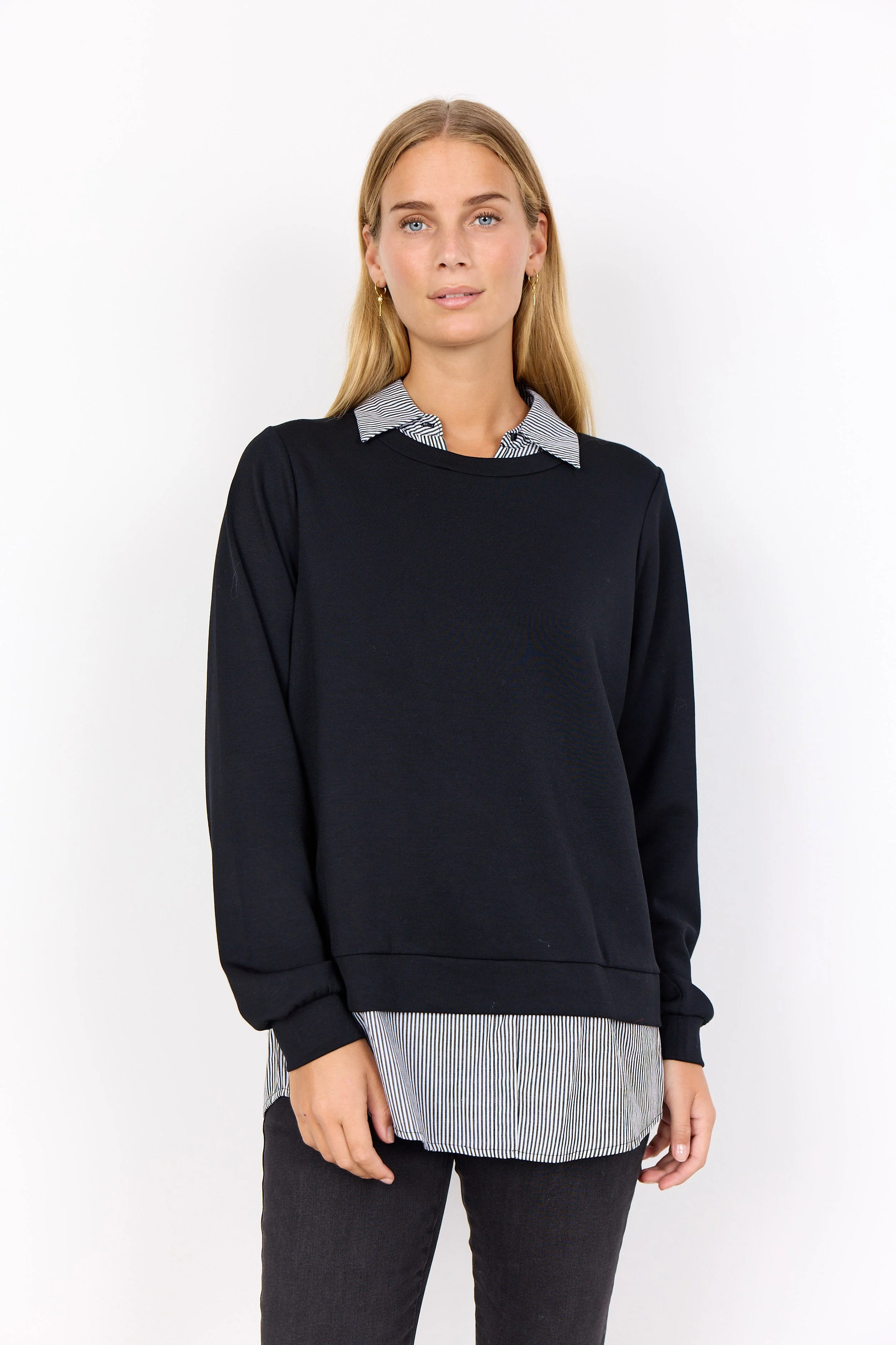 Banu 2 in 1 Shirt Sweatshirt - Black Combi - Image 4