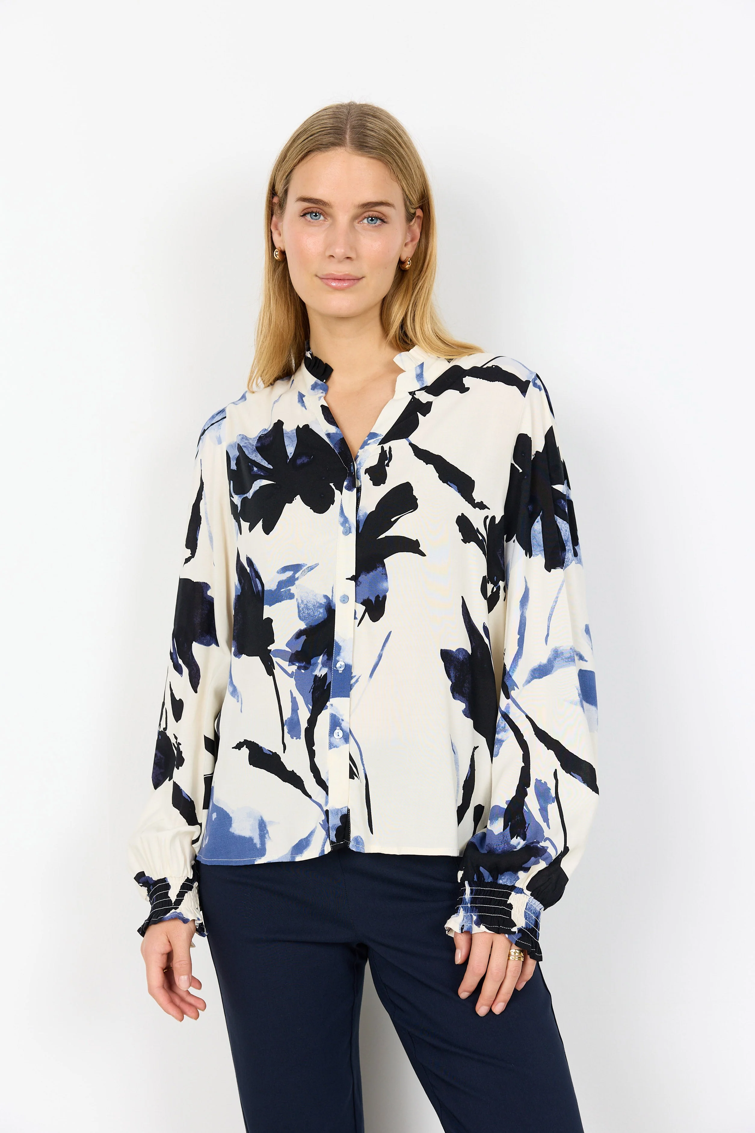 Bene Abstract Patterned Shirt - Navy Combi - Image 2