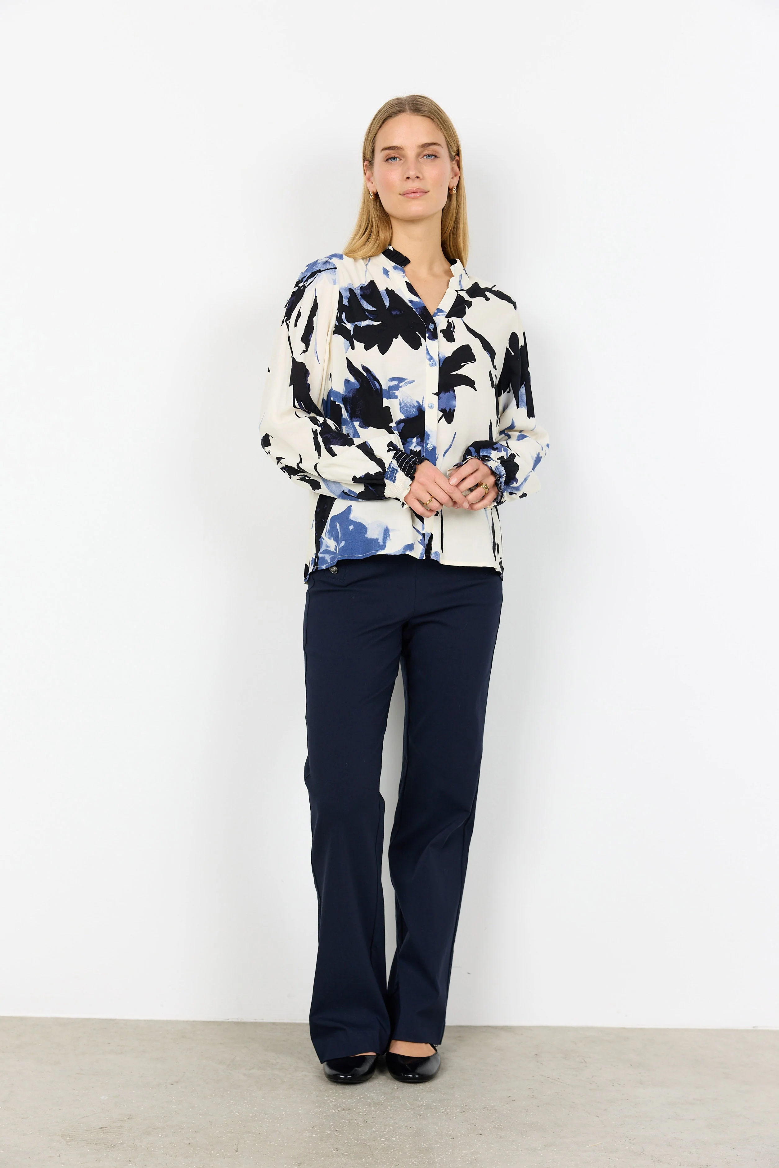 Bene Abstract Patterned Shirt - Navy Combi - Image 3