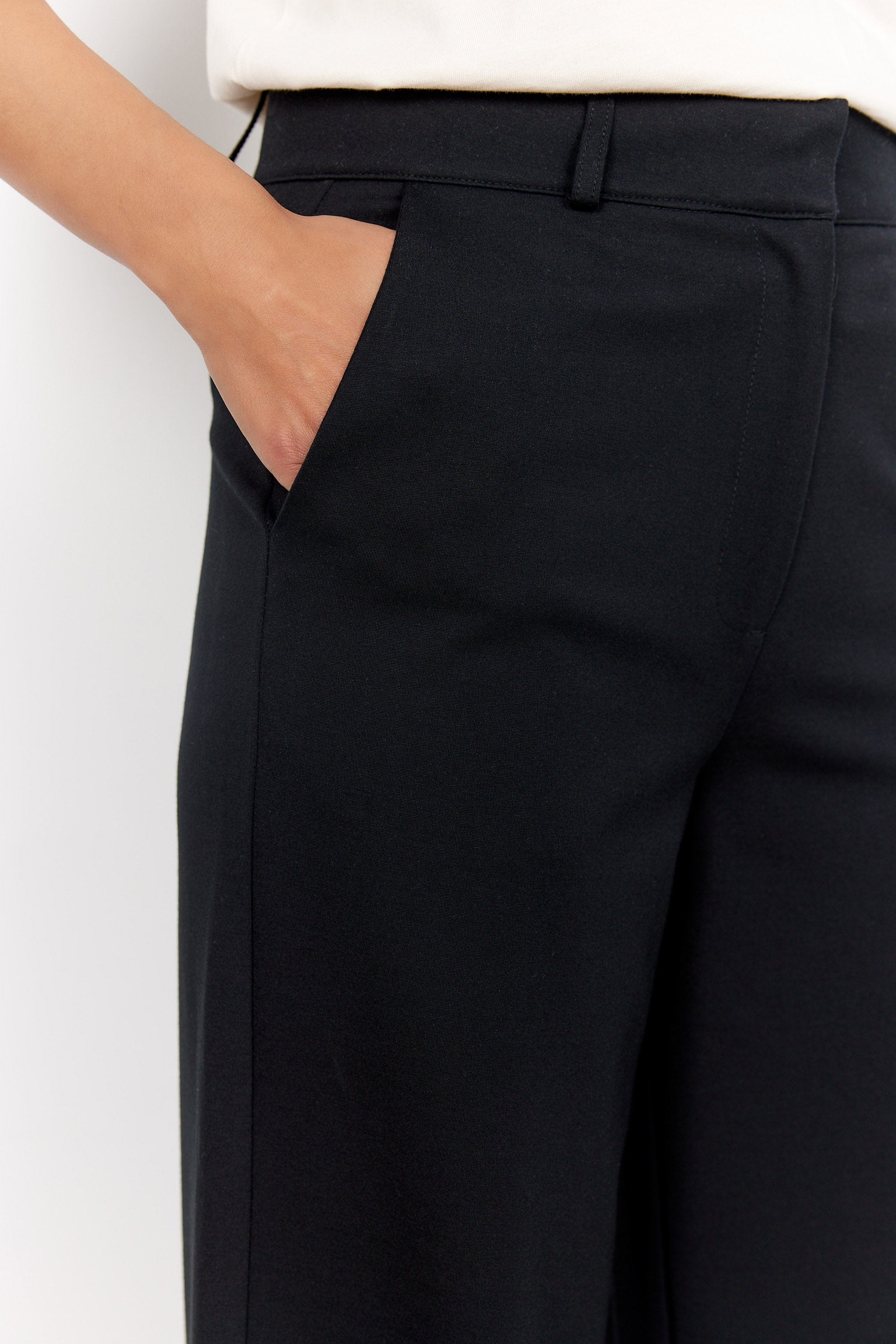 Daniela Jersey Wide Leg Trousers - Black - Image 6