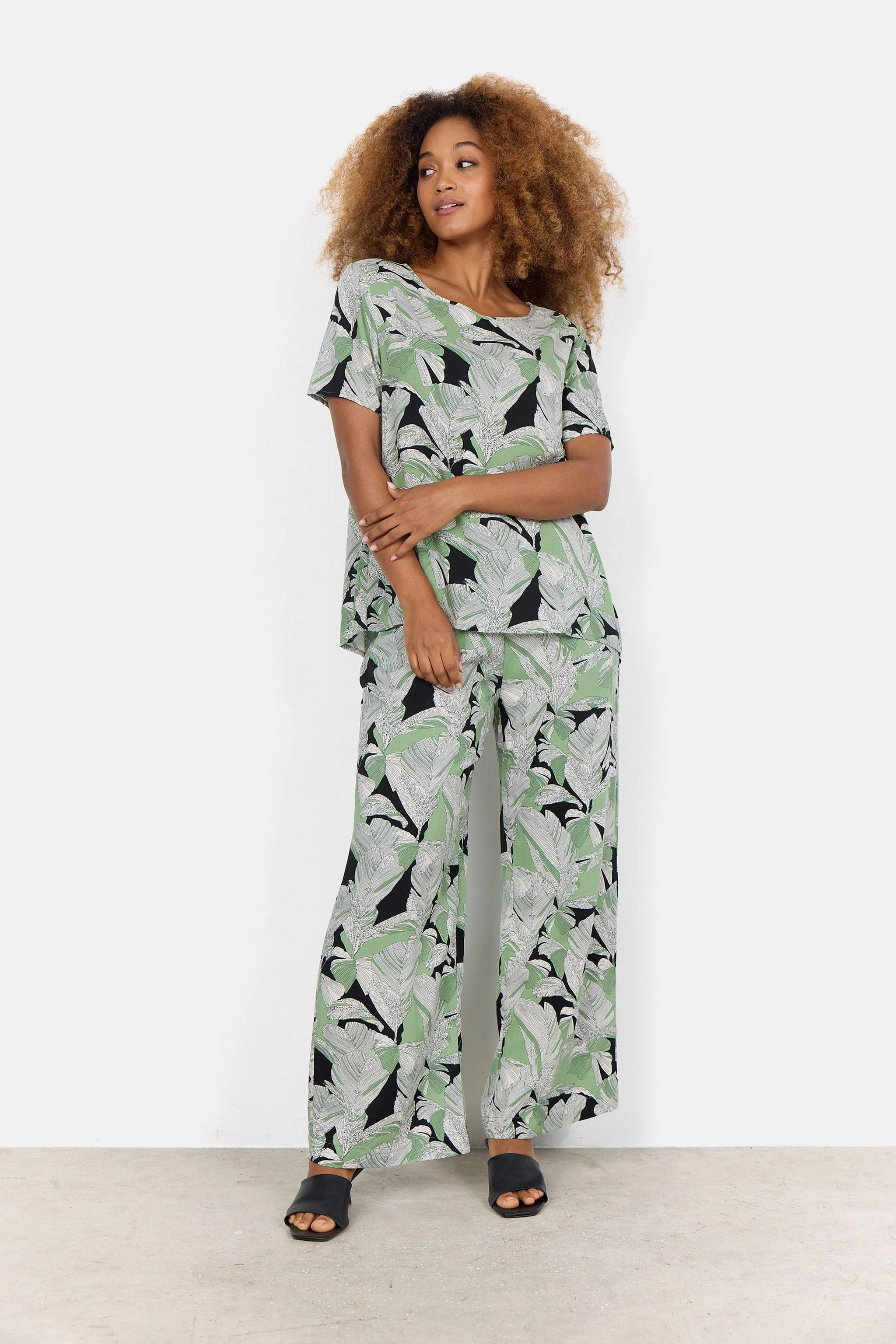 Dauphin Leaf Print Top - Misty Combi - Image 3