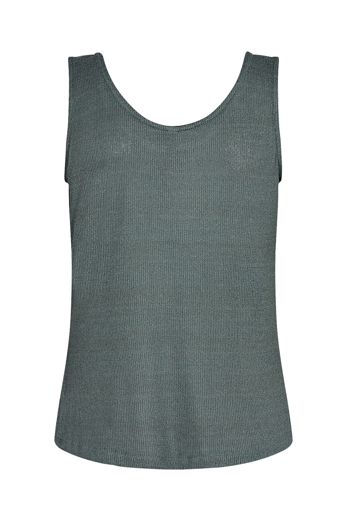 Delia Knitted Vest Top - Shadow Green - Image 2