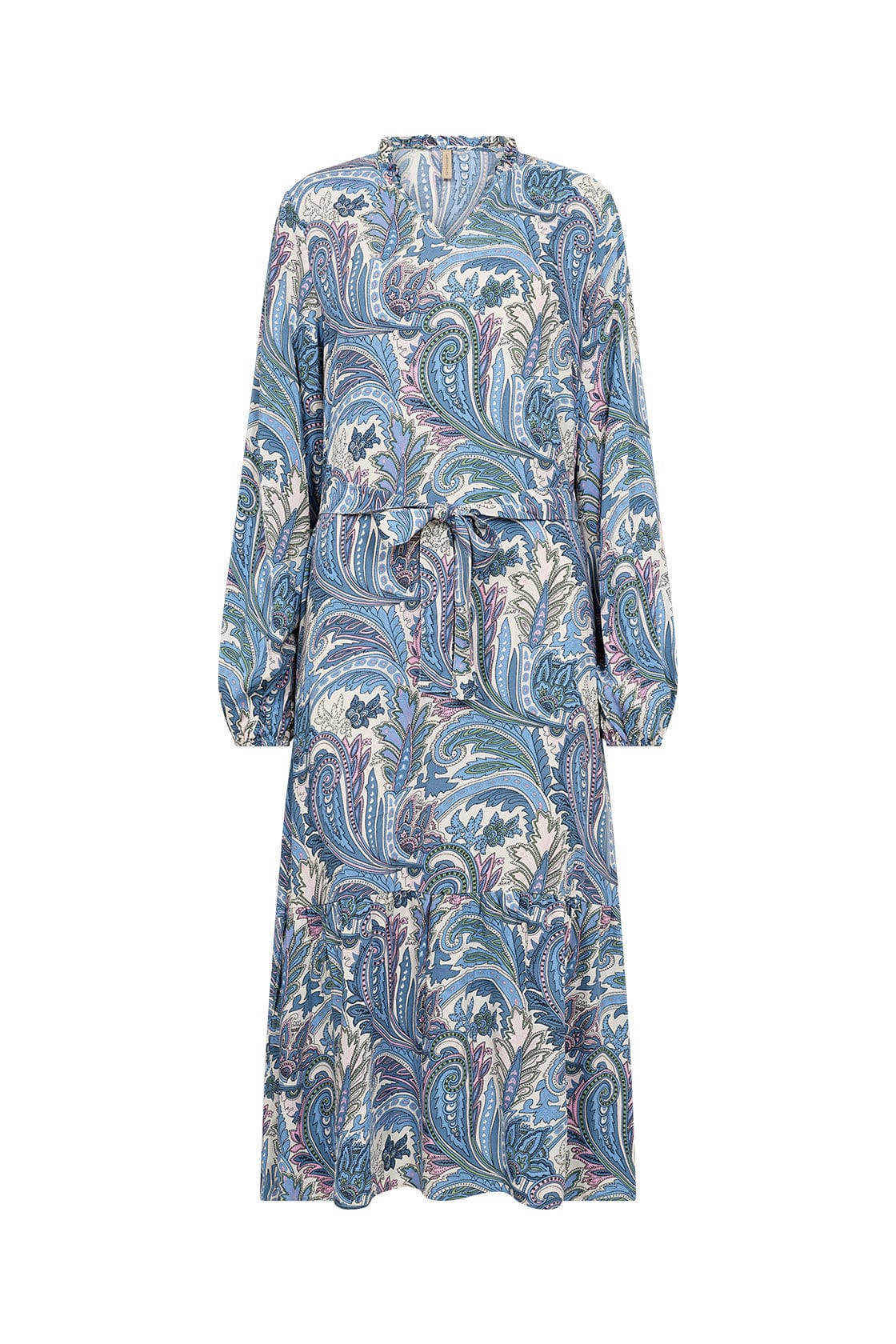 Donia Paisley Printed Maxi Dress - Crystal Blue Combi