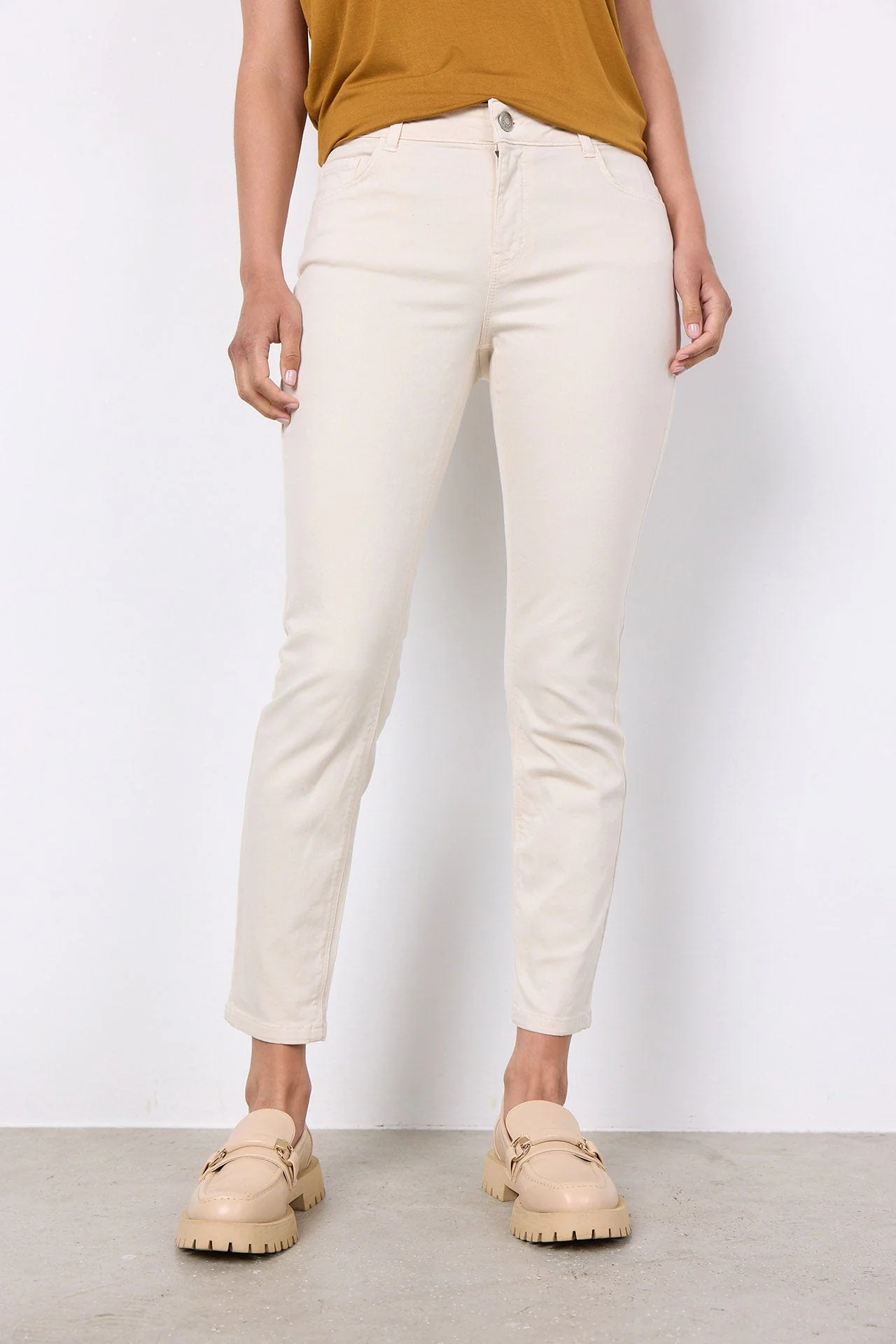 Erna Patrizia Cropped Jeans - Cream - Image 3