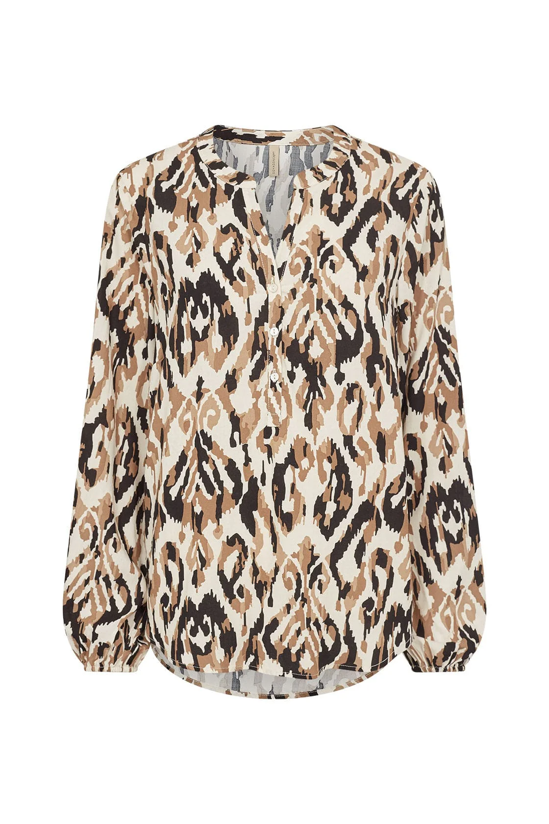 Fang Printed Blouse - Desert Brown Combi