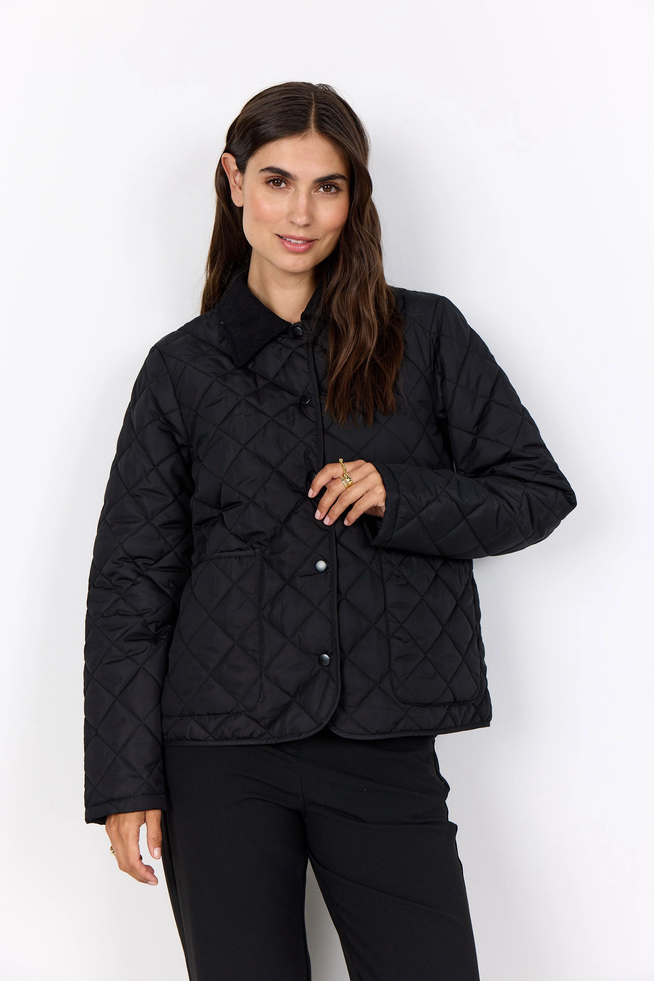 Fenya Short Quilted Jacket - Black - Image 2