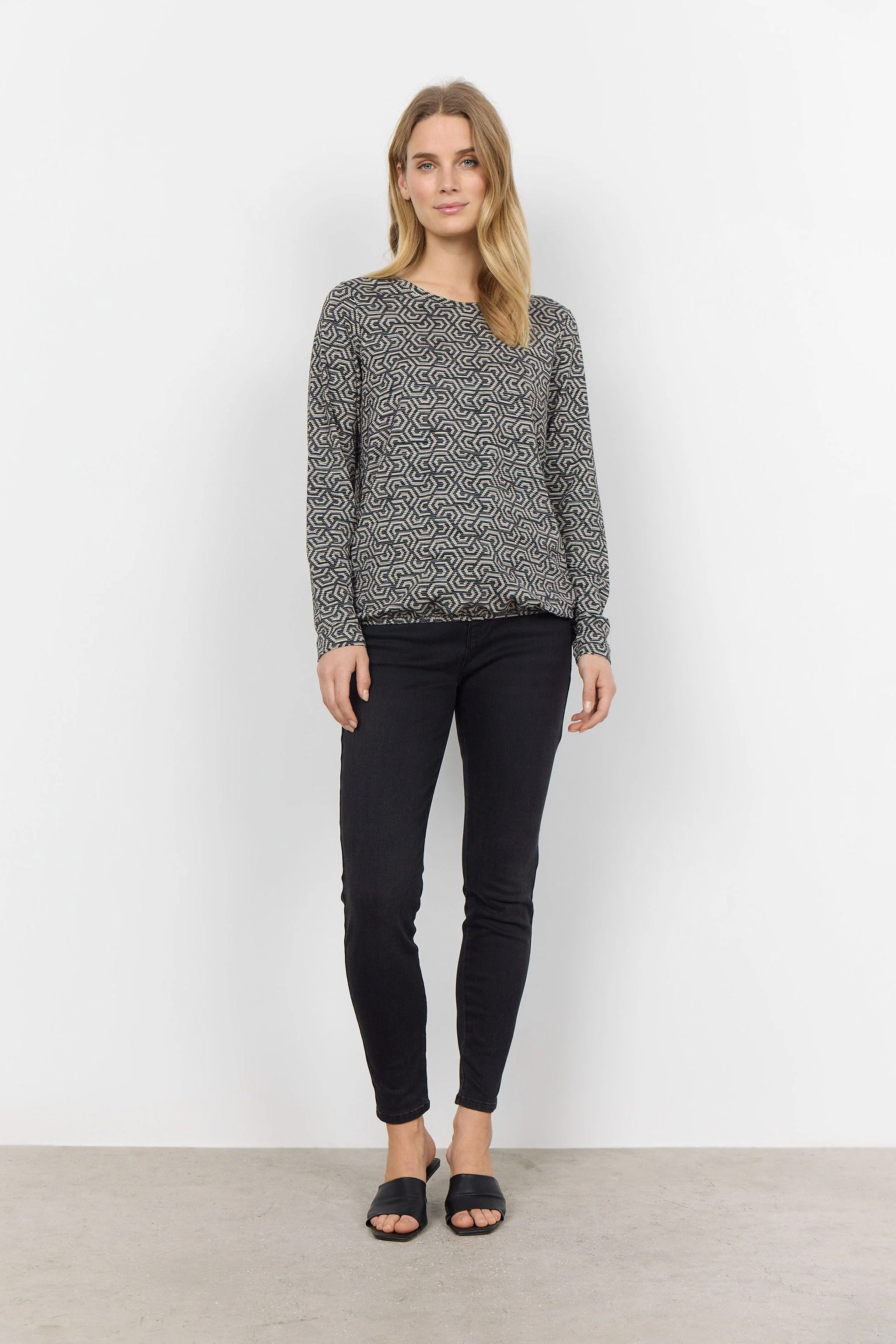 Galina Blouse - Black Combi - Image 3