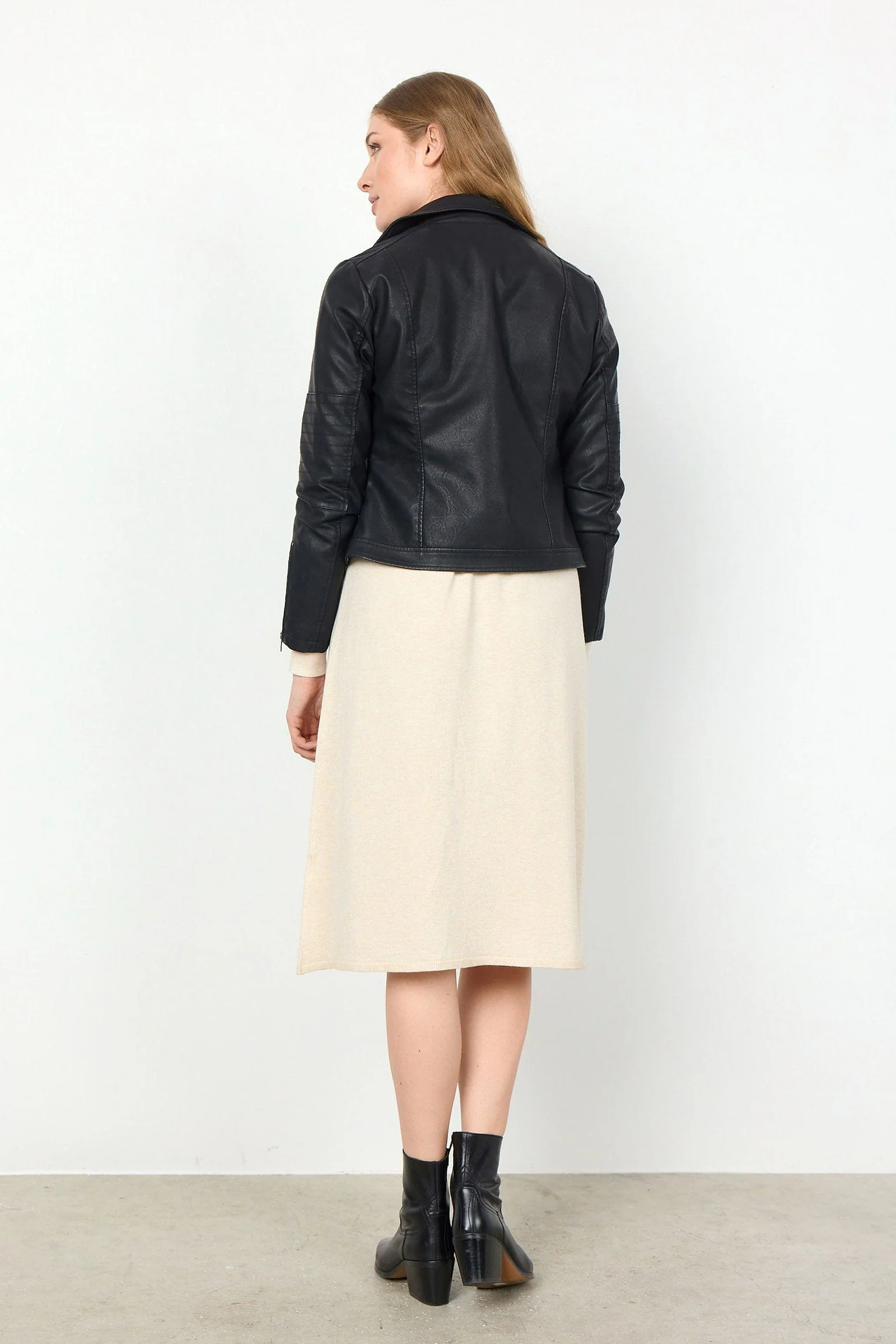 Gunilla Faux Leather Jacket - Black - Image 5