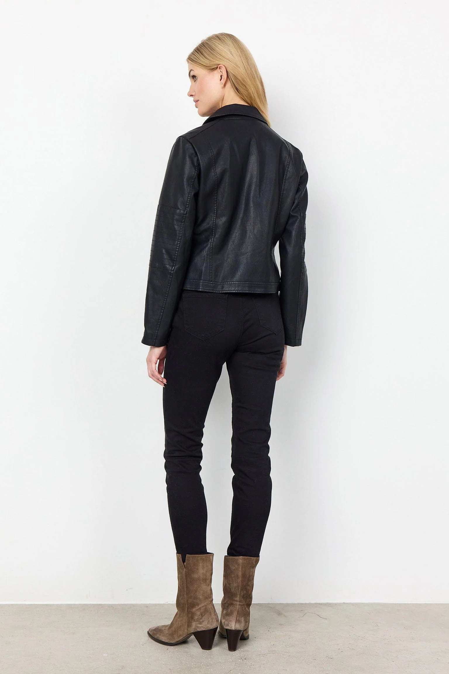 Gunilla Faux Leather Jacket - Black - Image 8