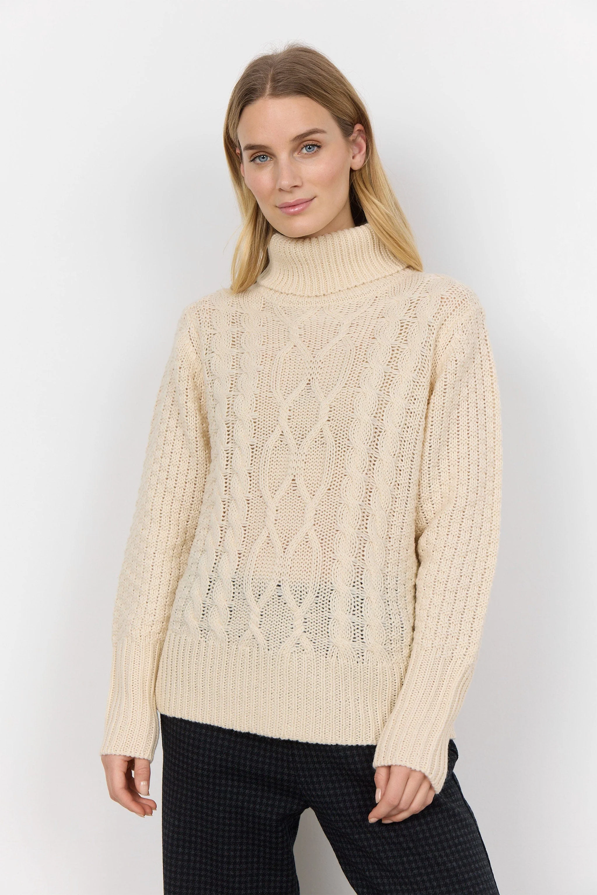 Ibbe Cable Knit Jumper - Cream - Image 2