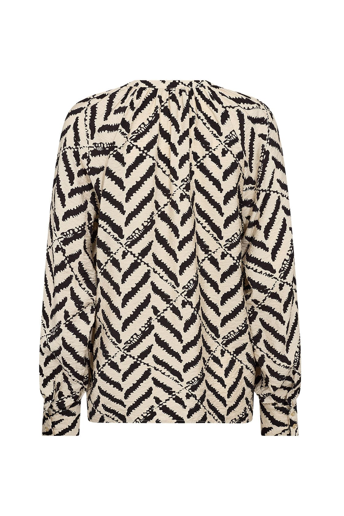 Inarose Printed Blouse - Black Combi - Image 7