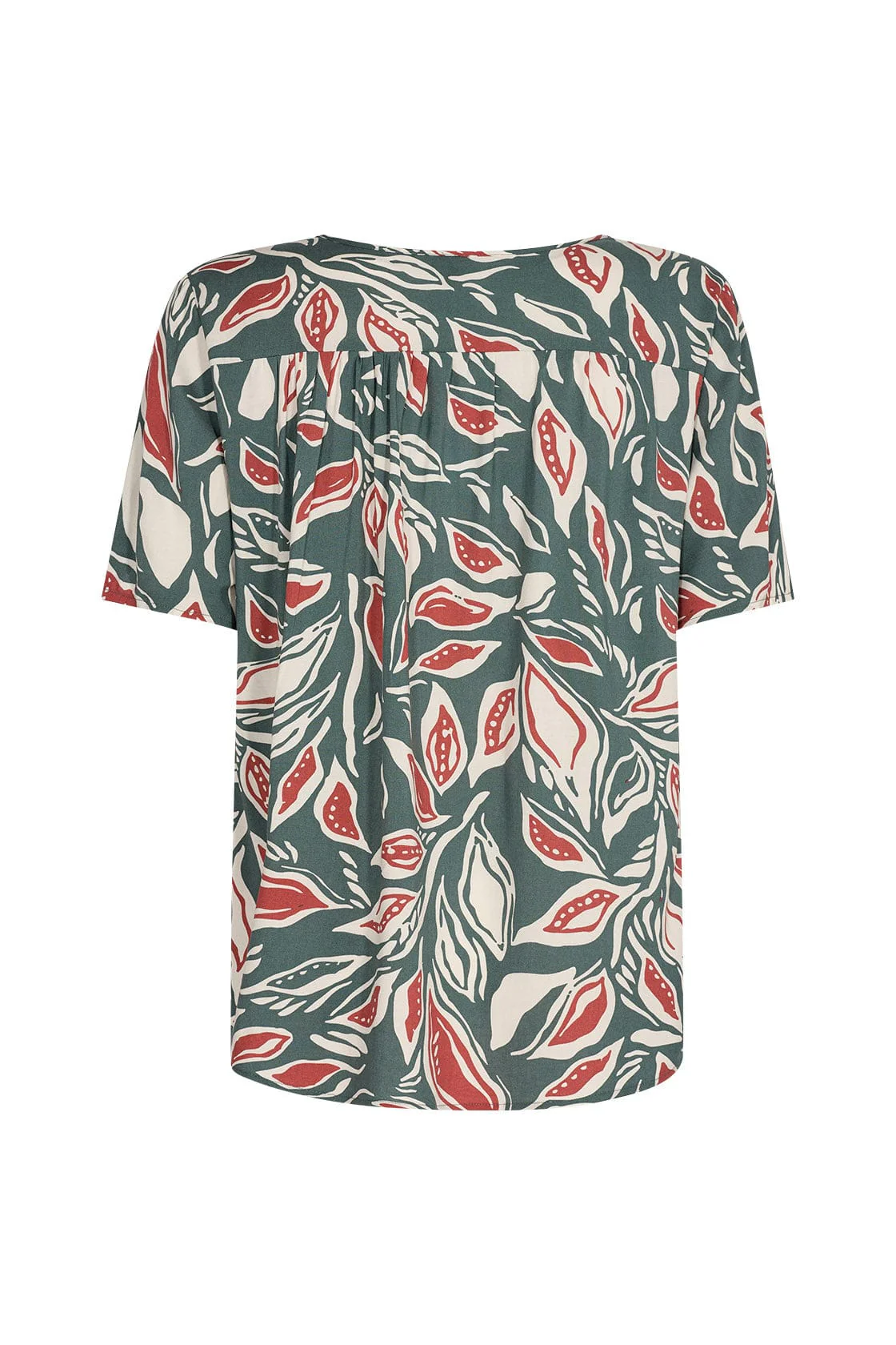 Leda Leaf Printed Blouse - Shadow Green Combi - Image 4