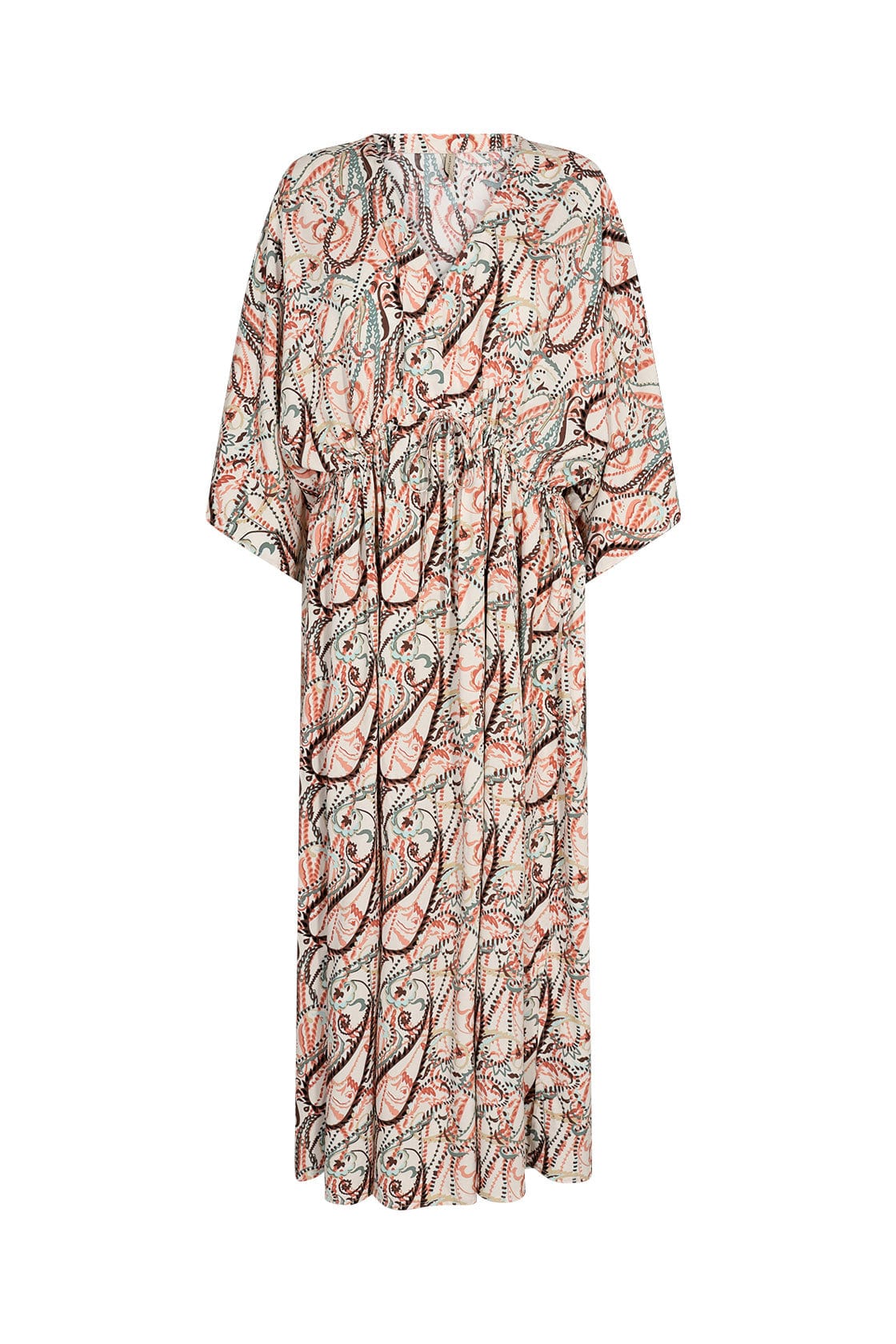 Linda Printed Midi Dress - Dusty Red Combi