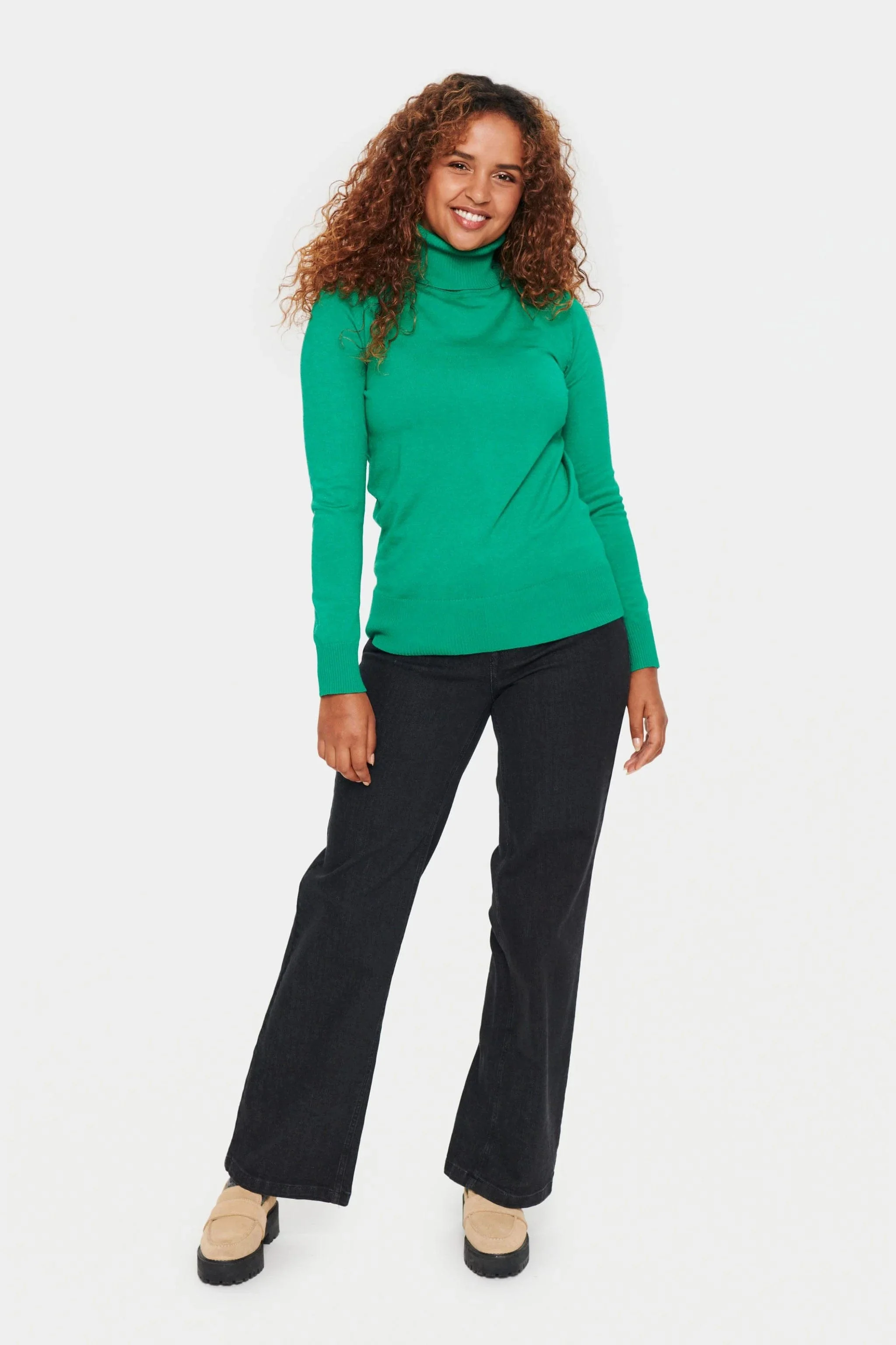 Mila Roll Neck Jumper - Verdant Green - Image 7