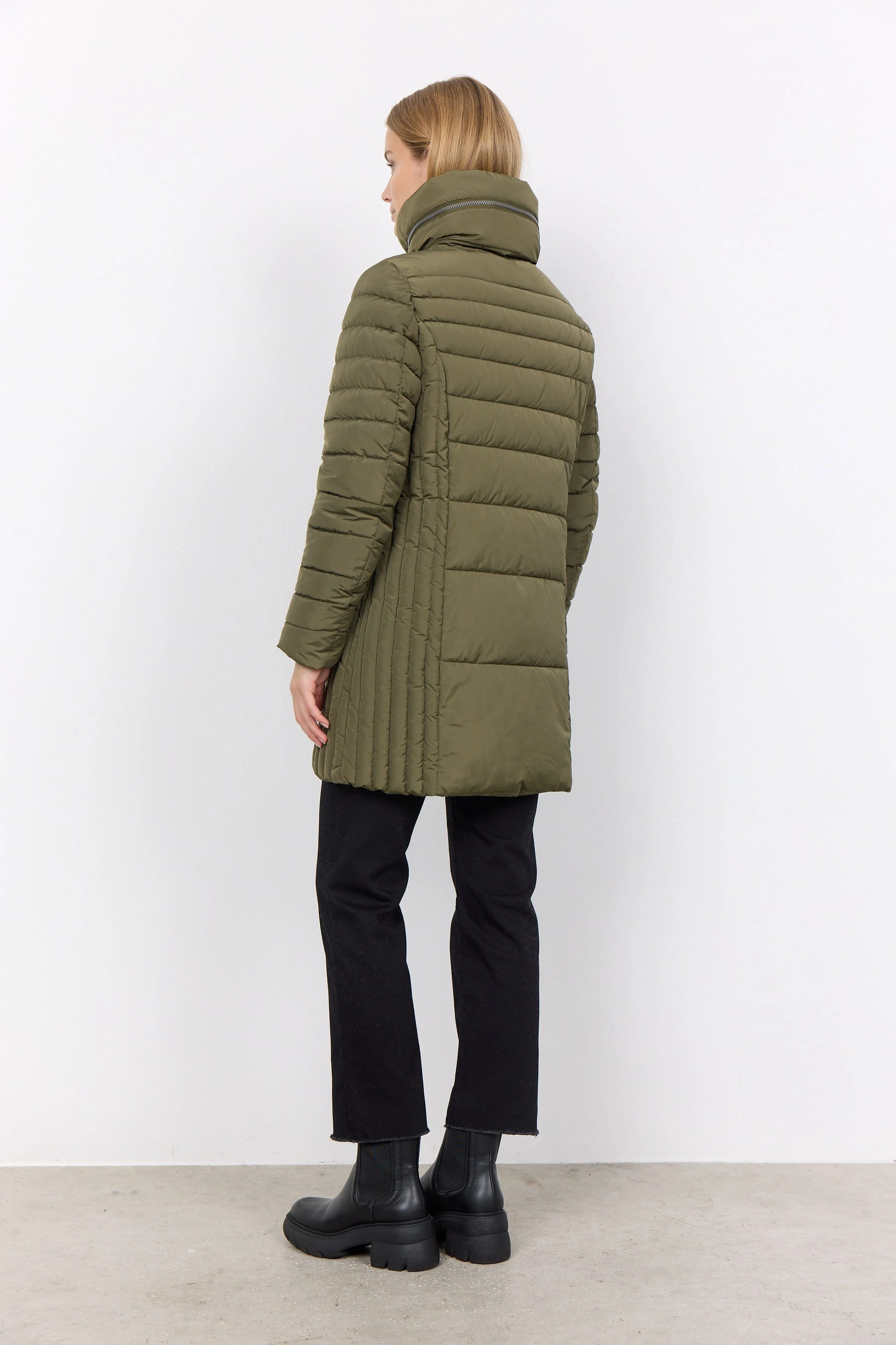 Nina Quilted Jacket - Olive - Image 3
