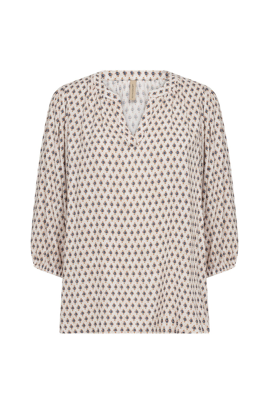 Pakize Printed Blouse - Air Blue Combi
