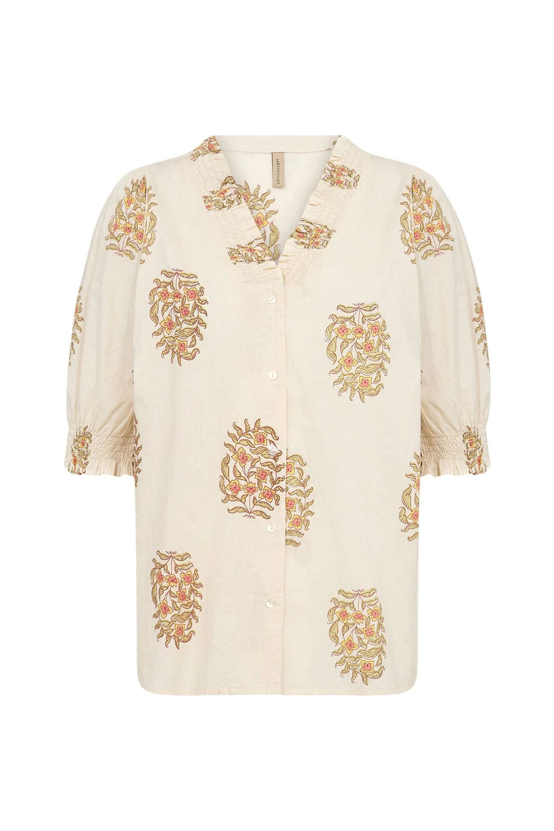 Pompeia Printed Blouse - Cream Combi