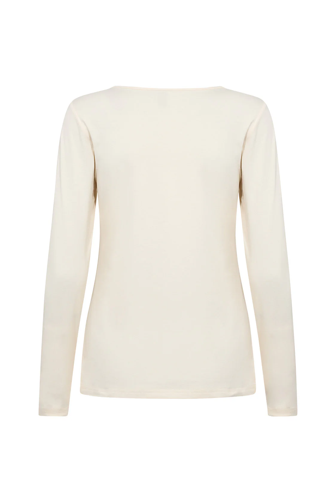 Pylle Plain Long Sleeve Top - Cream - Image 2