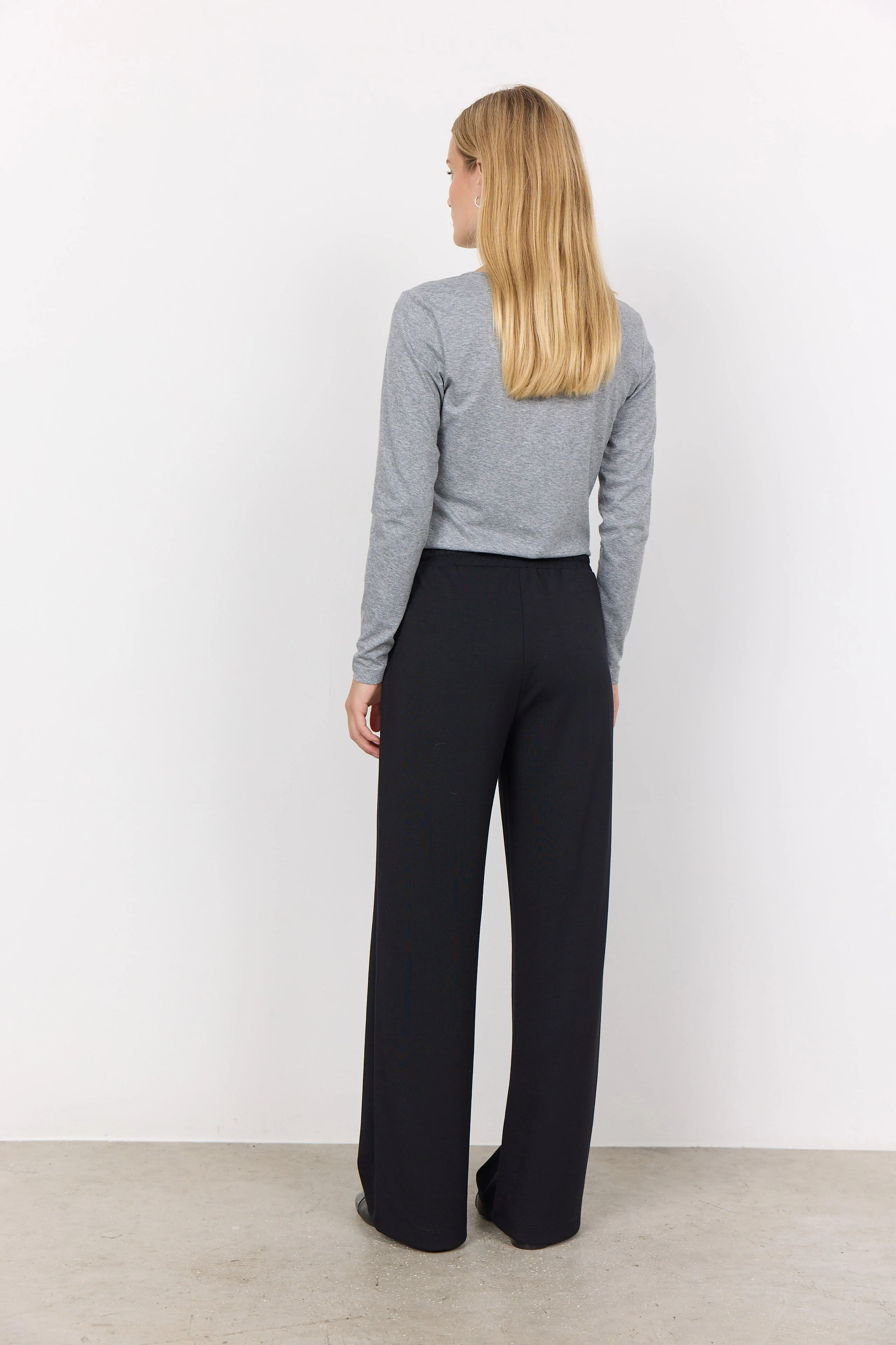Pylle Plain Long Sleeve Top - Mid Grey Melange - Image 4