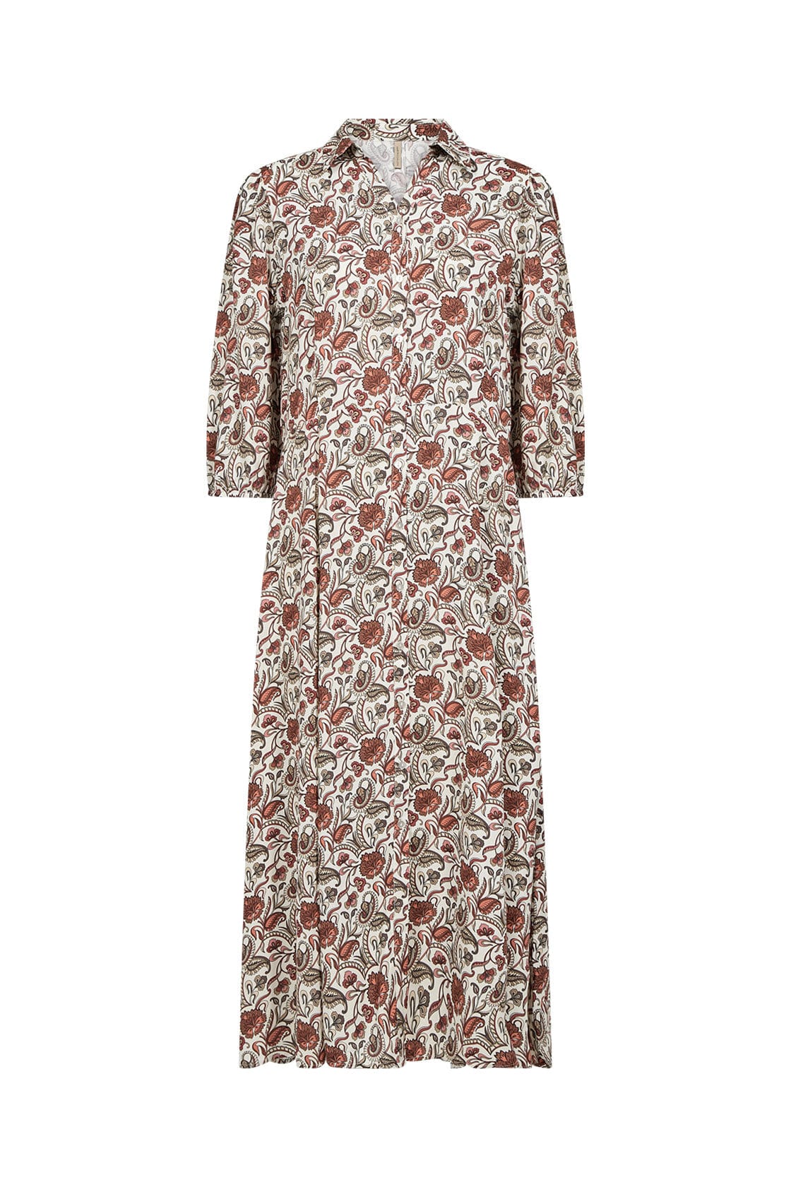 Samea Printed Midi Dress - Mineral Red Combi
