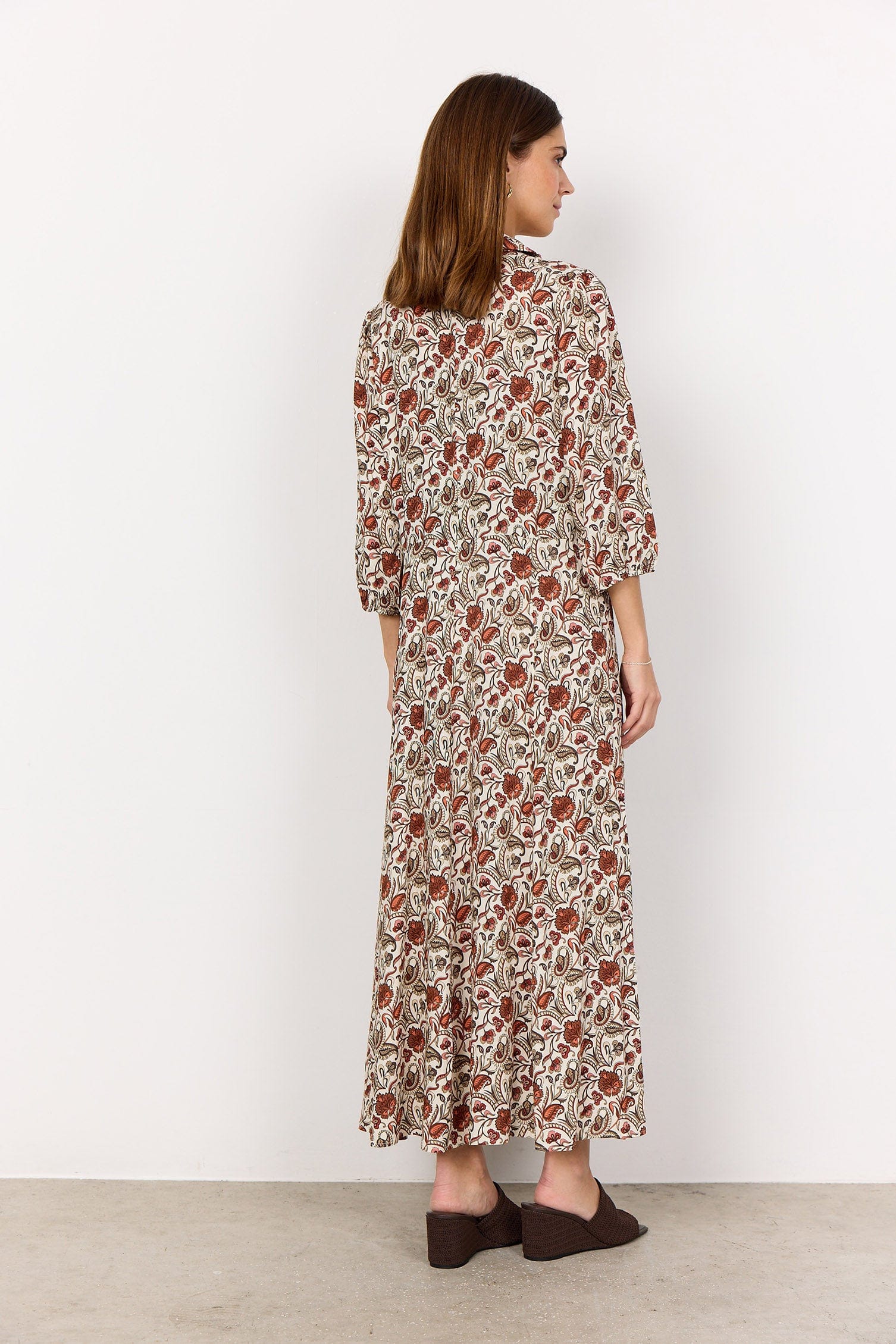 Samea Printed Midi Dress - Mineral Red Combi - Image 3