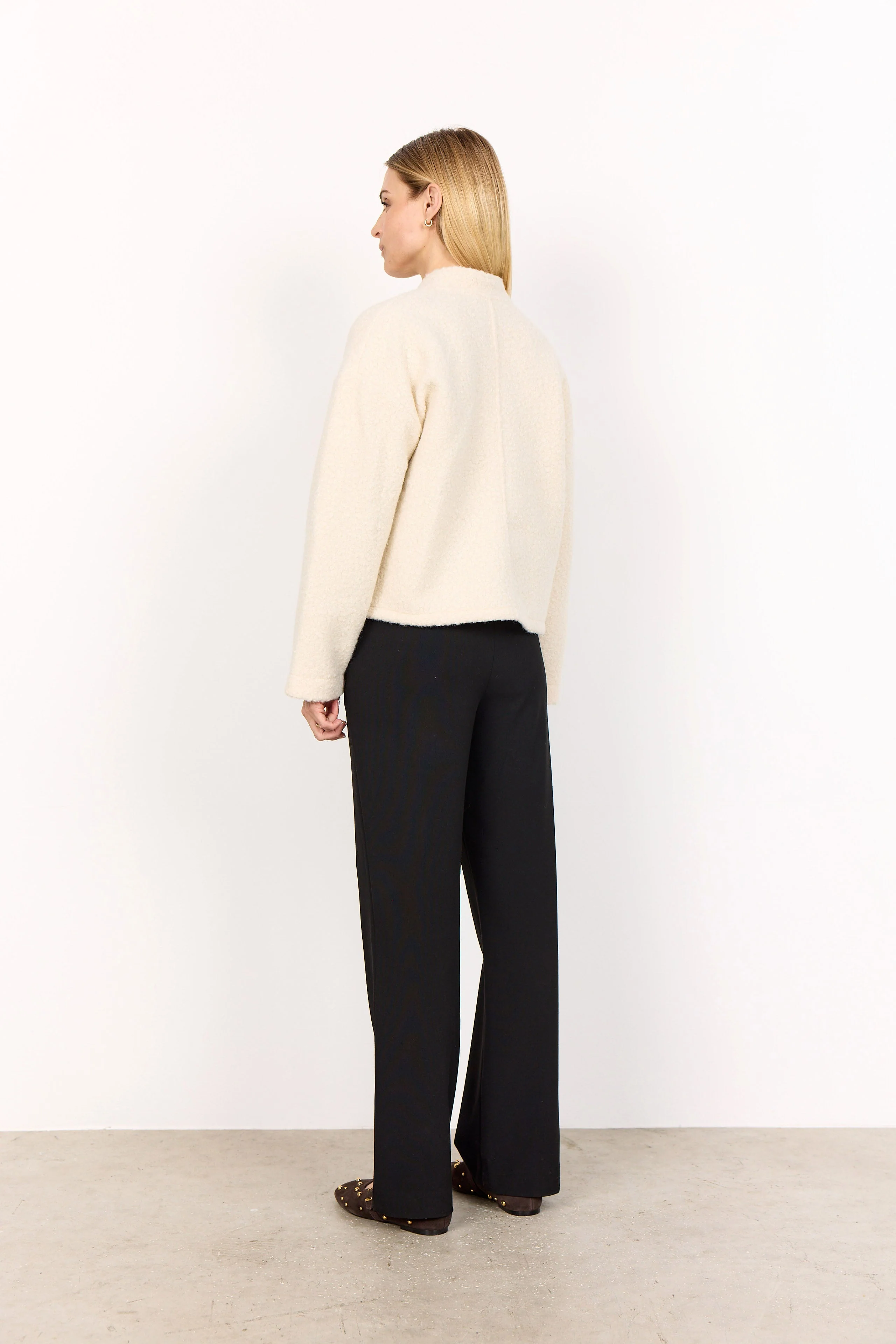 Shaima Boucle Style Jacket - Cream - Image 3