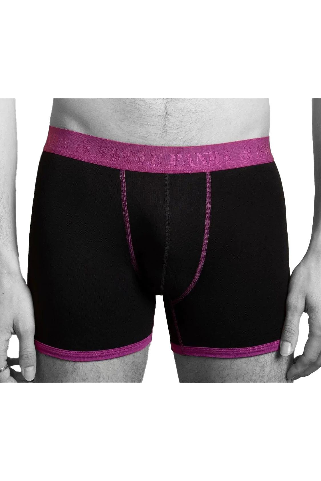Bamboo Boxer Trunks - Navy/Purple