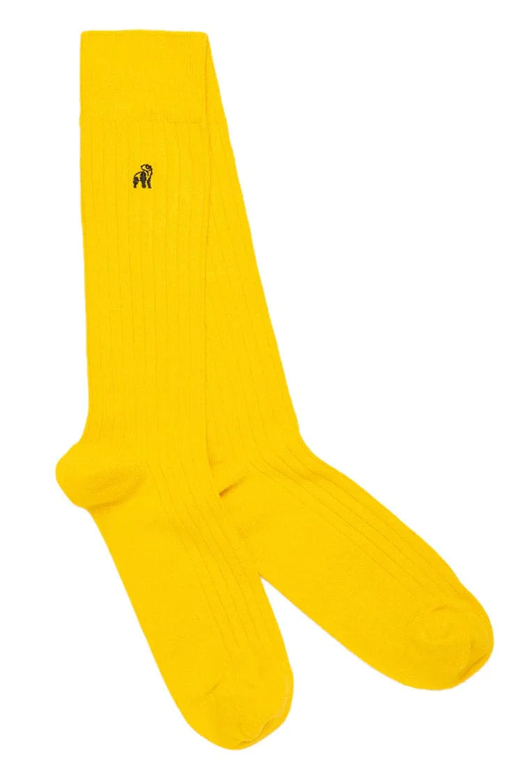 Plain Bamboo Socks - Banana Yellow