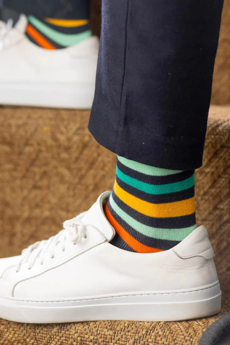 Gradient Stripe Bamboo Socks - Multi - Image 3