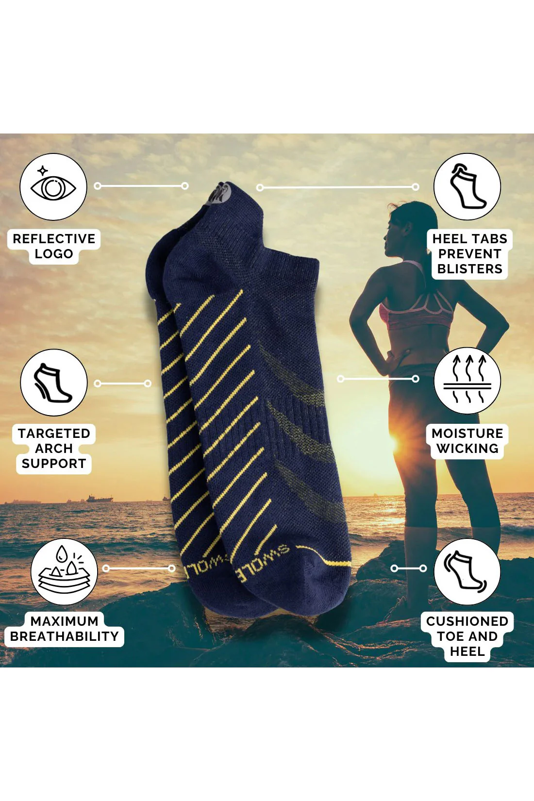 Performance Trainer Socks - Navy - Image 3