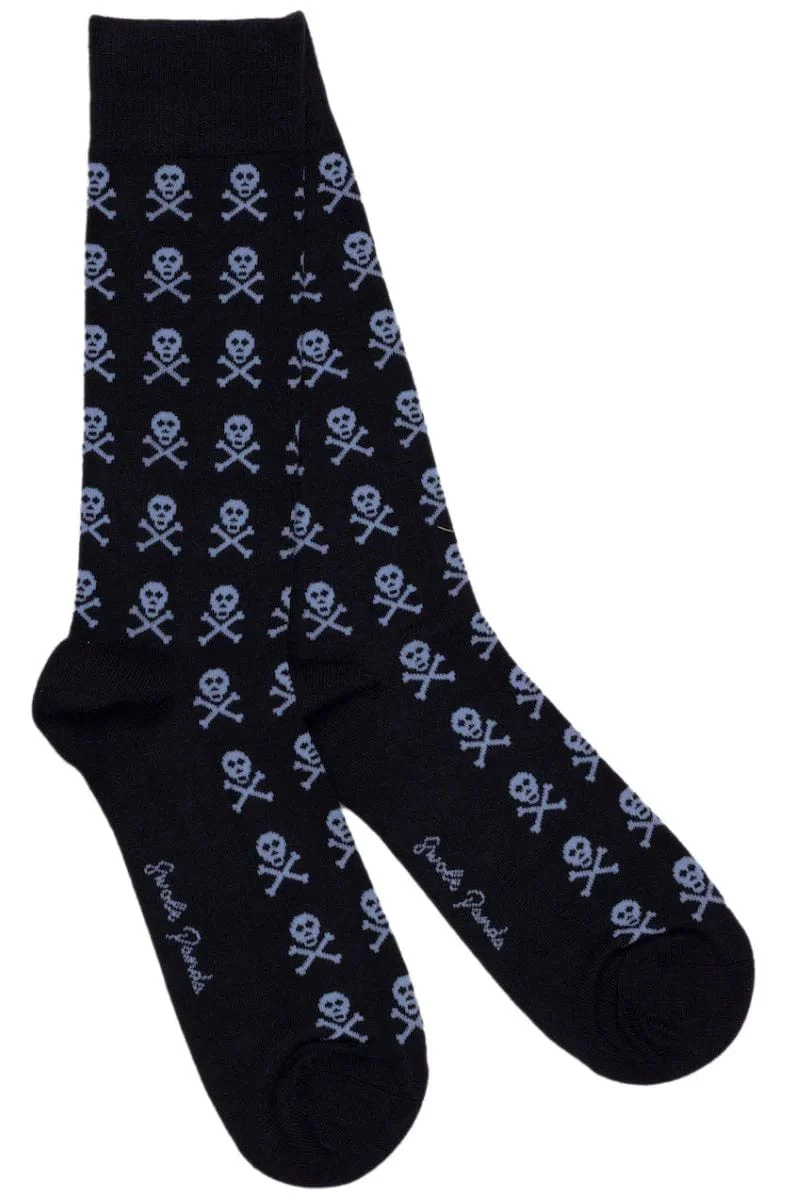 Skull Bamboo Socks - Navy